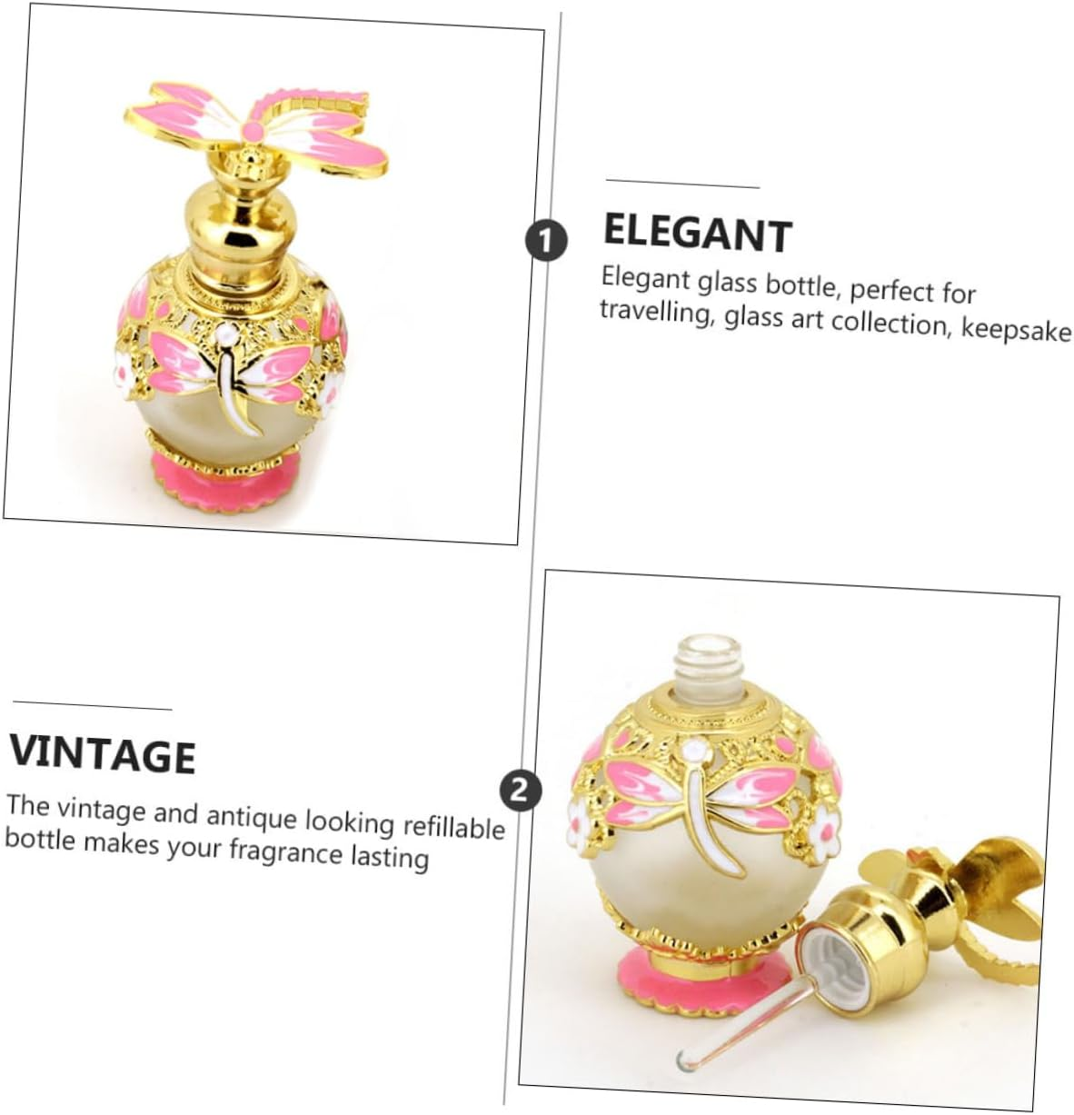 Empty Perfume Bottle Dropper Glass Aromatherapy Bottle for Collecting Traveling image number 6