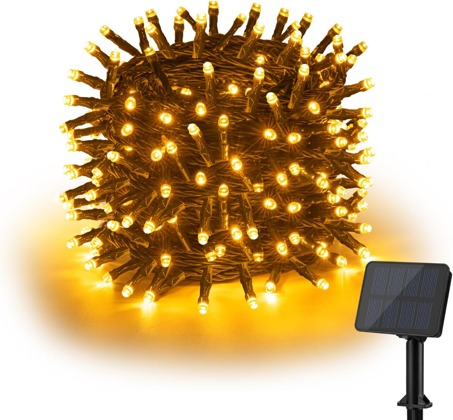 Isisyu Solar Fairy Lights Outdoor 12 M 120 LED Fairy Lights Outdoor Solar 8 Modes IP65 Waterproof Warm White Solar Fairy Lights Outdoor Weatherproof for Balcony, Garden, Weddings, Patio, Christmas image number 2