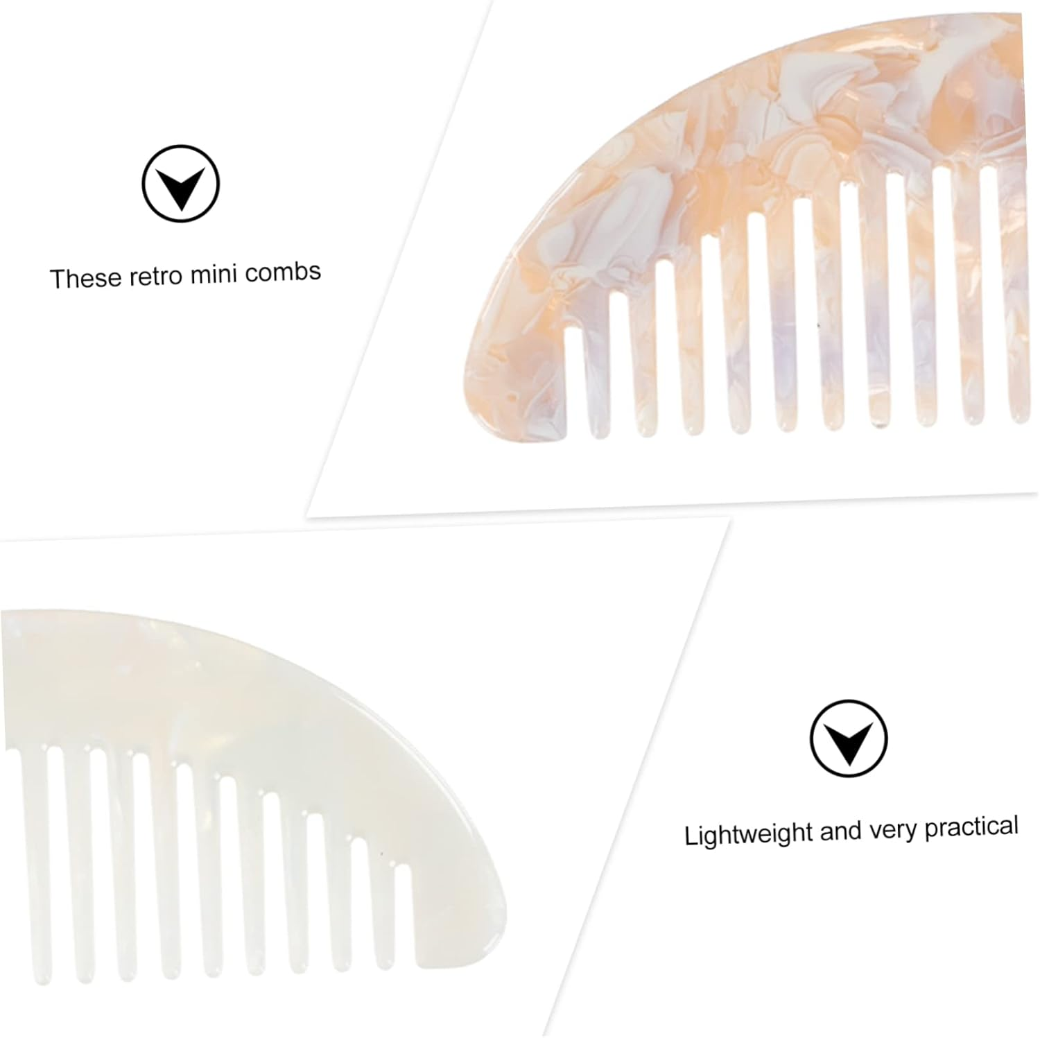 Baluue 2Pcs Salon Hairstyle Combs Portable Wide Tooth Combs Static for Men Women Boys and Girls Hair image number 6