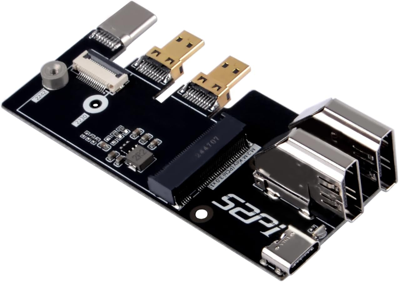Geeekpi Micro HDMI to HDMI Multi-Function Adapter with Pcie 3.0X1 M.2 Nvme 2230/2242 for Raspberry Pi 5 image number 3