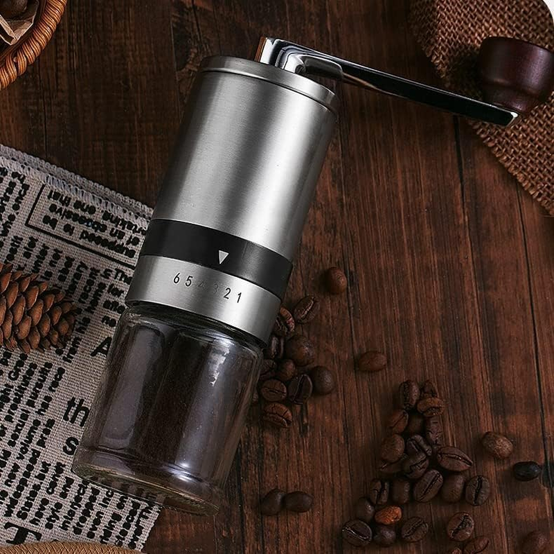 Burr Coffee Grinder Manual Coffee Grinder Stainless Steel Hand Coffee Grinder Coffee Machine with Grinder Coffee Bean Grinder with Conical Ceramic Burr Adjustable Settings image number 4