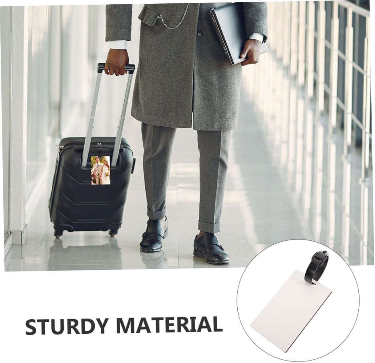 TOPPERFUN 8Pcs Thermal Transfer Luggage Tag Blank Suitcase Tags Sublimation DIY for Travel Bags image number 1