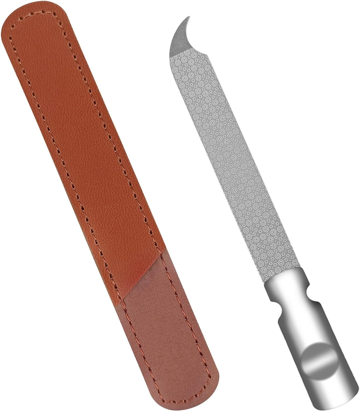 Metal Nail File for Natural Nails, Stainless Steel Nail Files with Sharp Pointed Tip Fingernail File Sheath Case Double Sided Curved Reusable Nail File Manicure Tools Home Salon Travel Use Men Women image number 3