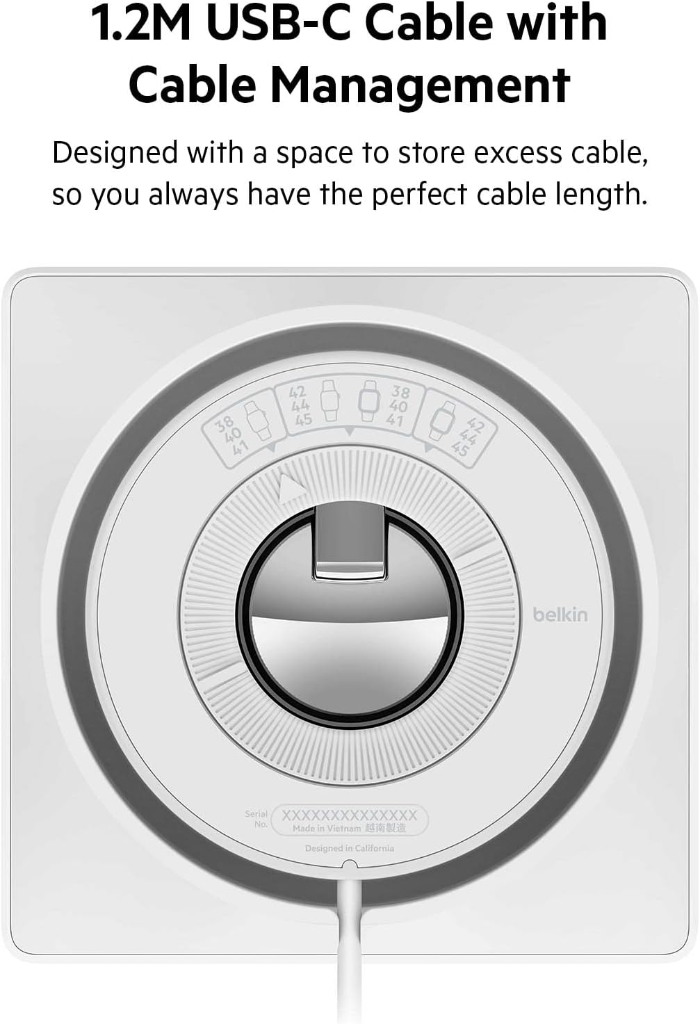 Belkin Apple Watch Fast Charger, Mfi Certified Wireless Fast Charging Travel Pad with Nightstand Mode, Minimalist Design and Included USB Type C Cable for Apple Watch Series 7, 6, 5, 4 and More image number 5