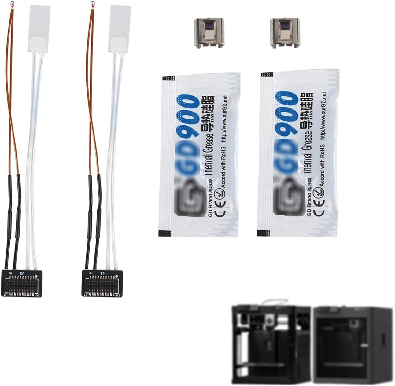 LEOWAY 24V 48W Ceramic Heater and Thermistor Kit for P1P/P1S 3D Printers (2 Pcs) image number 1