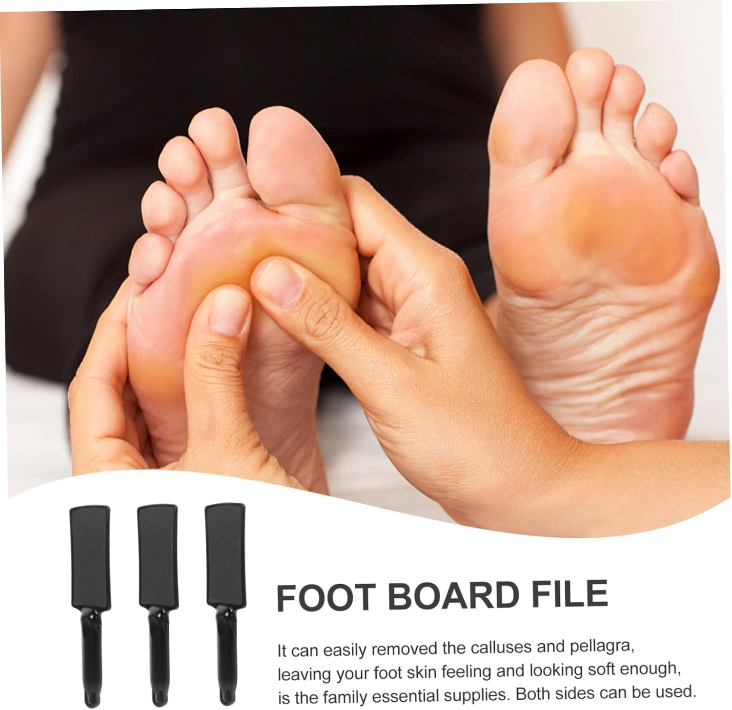 LOORGVEL 3Pcs Double-Sided Foot File Pedicure Tool for Shower Scrubber Callus Remover image number 4