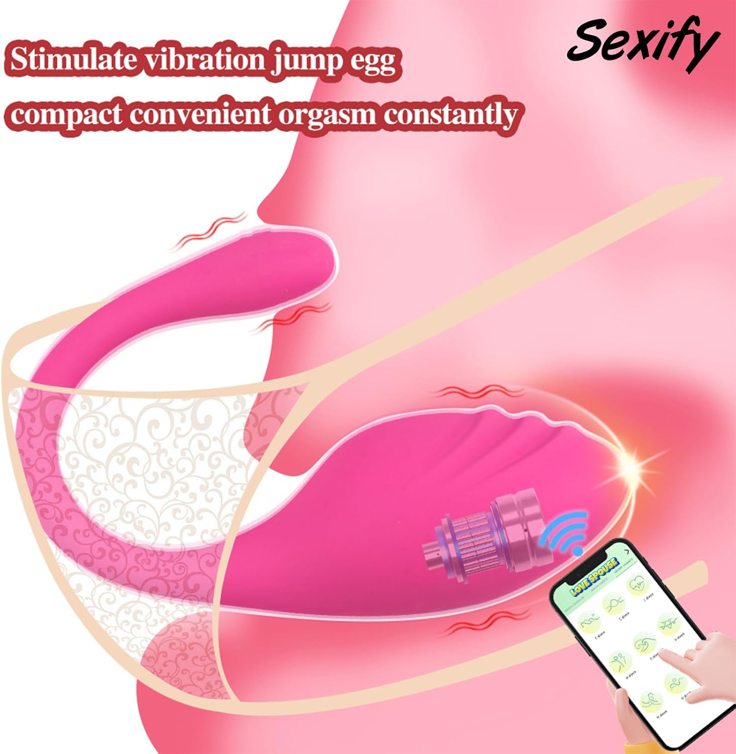 Wearable Panty Bullet Egg Plug Vibrator with App Control, Heart Butterfly Clitoral G Spot Dildo Vibrator, 9 Modes Vibrating Clitoral Stimulator Massager Adult Sex Toy for Women Couple Sex Toy (Pink)
