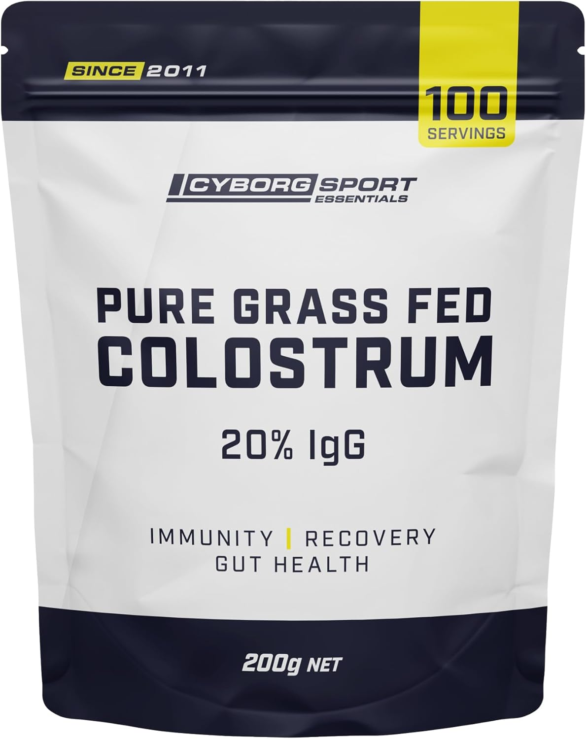 Colostrum - 200G - 100 Servings - 20% Igg - Pure Grass Fed Colostrum - Immunity - Recovery - Gut Health - by Cyborg Sport