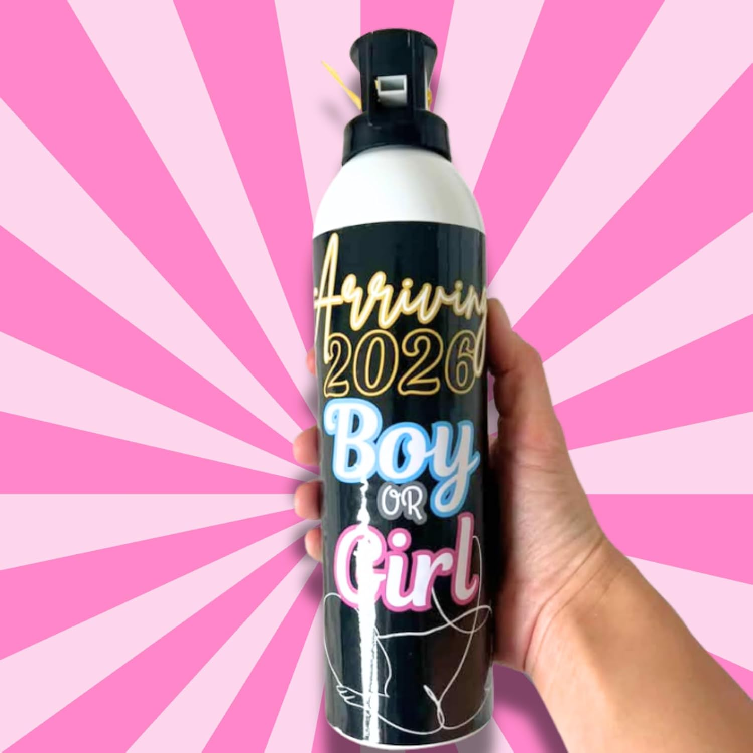 Gender Reveal Fire Extinguisher Jet Blaster &ndash; 300G Explosive Powder for Boy or Girl Announcement | Pink & Blue Gender Reveal Ideas (Pink)