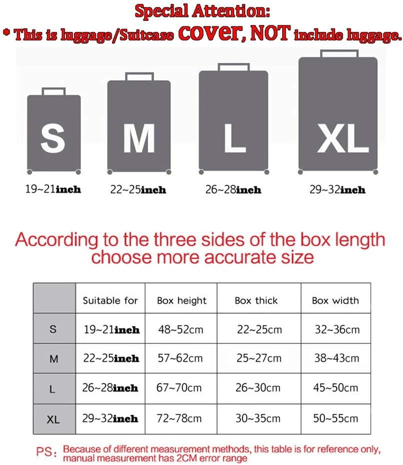 Travel Luggage Cover Suitcase Protector Elastic, Morbuy Stretch Fabric Spandex Suitcase Trolley Print Elasticated Stretch Dustproof Baggage Protection (Color Rose,S) image number 3