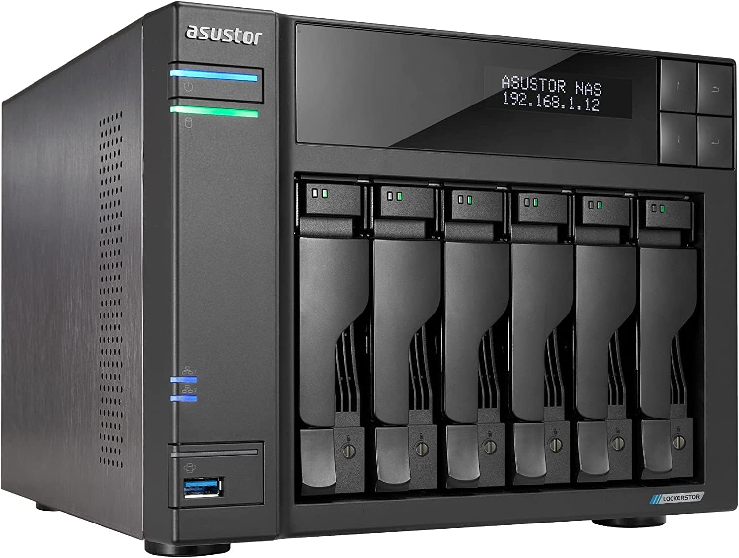 Asustor Lockerstor 4 Gen 2 AS6704T | 4 Bay NAS, Quad Core 2.0Ghz CPU, 4 M.2 Pcie 3.0 SSD Slots, 2 2.5Gbe Ports, 4GB RAM DDR4, Network Attached Storage (Diskless)