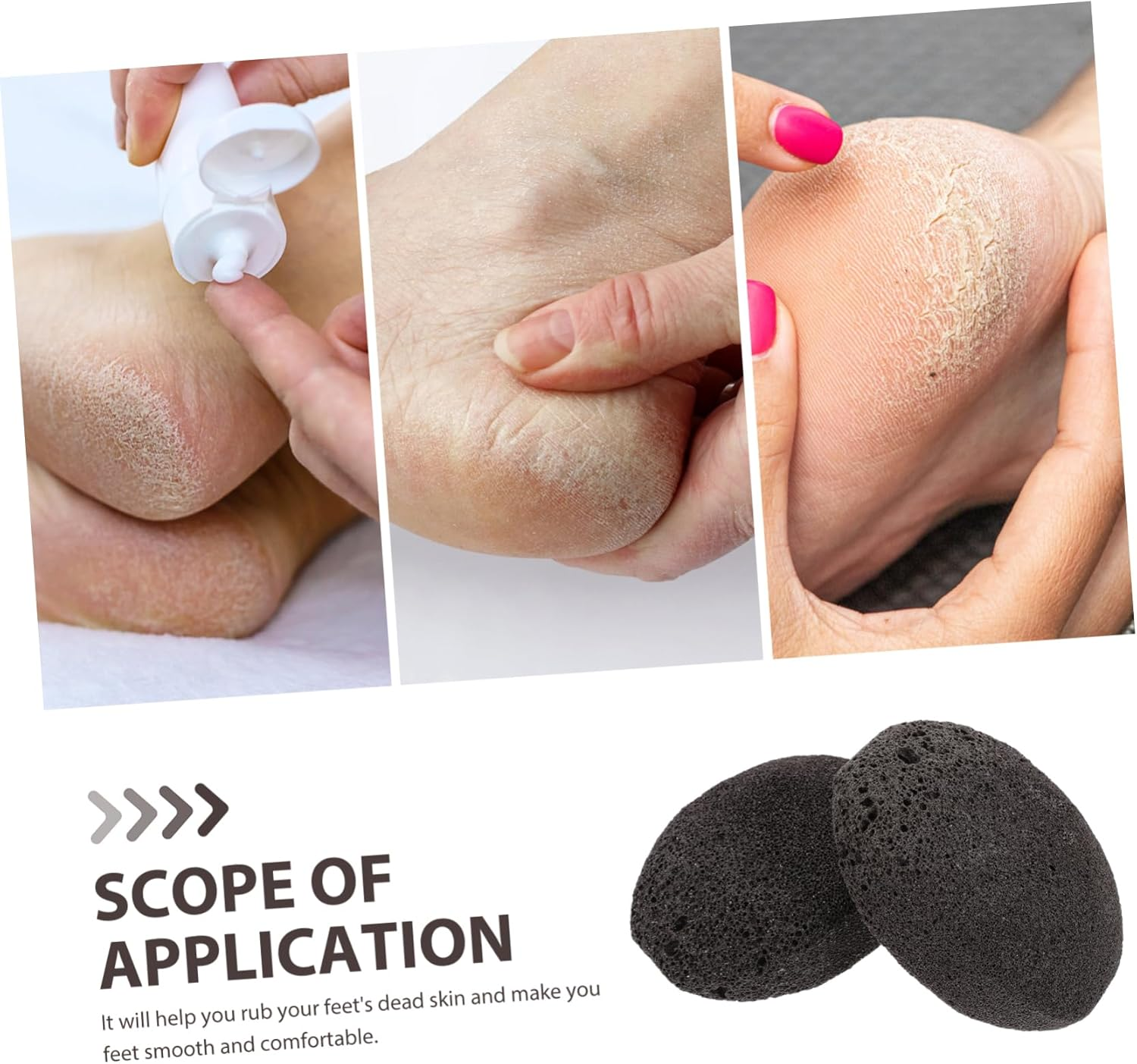 VICASKY 2Pcs Foot Pumice Stone Exfoliator for Smooth Feet Care Portable Dead Skin Remover and Pedicure Tool for Home Use Random image number 5