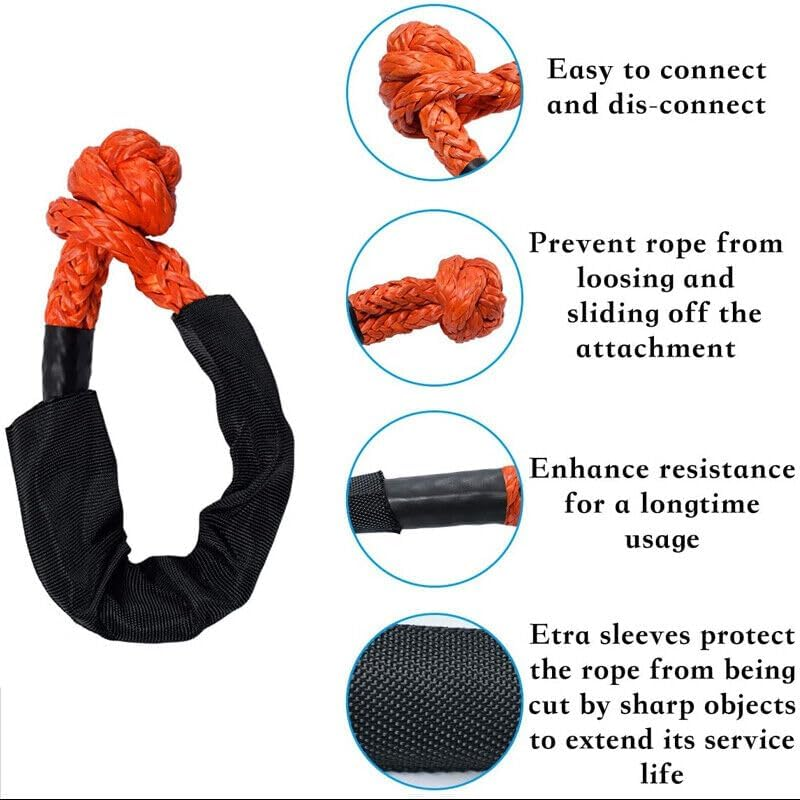 AIMALL Soft Shackle 55Cm Recovery Gear Dyneema Winch Rope 16T(16,000Kg) Heavy Duty for Off-Road and Towing image number 5
