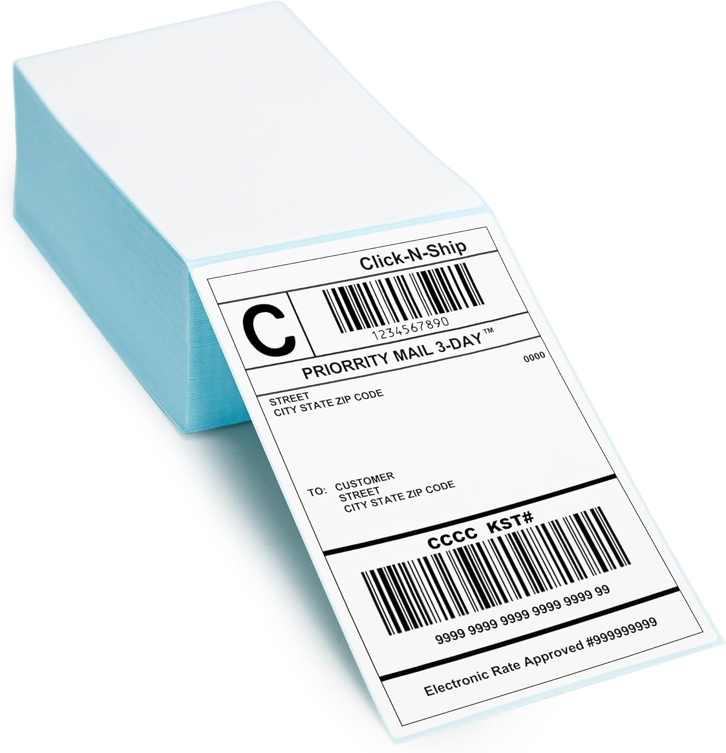 L LIKED 500 Fanfold 4" X 6" Direct Thermal Labels, Shipping Labels with Perforated Line for Zebra & Rollo Printers,White image number 3