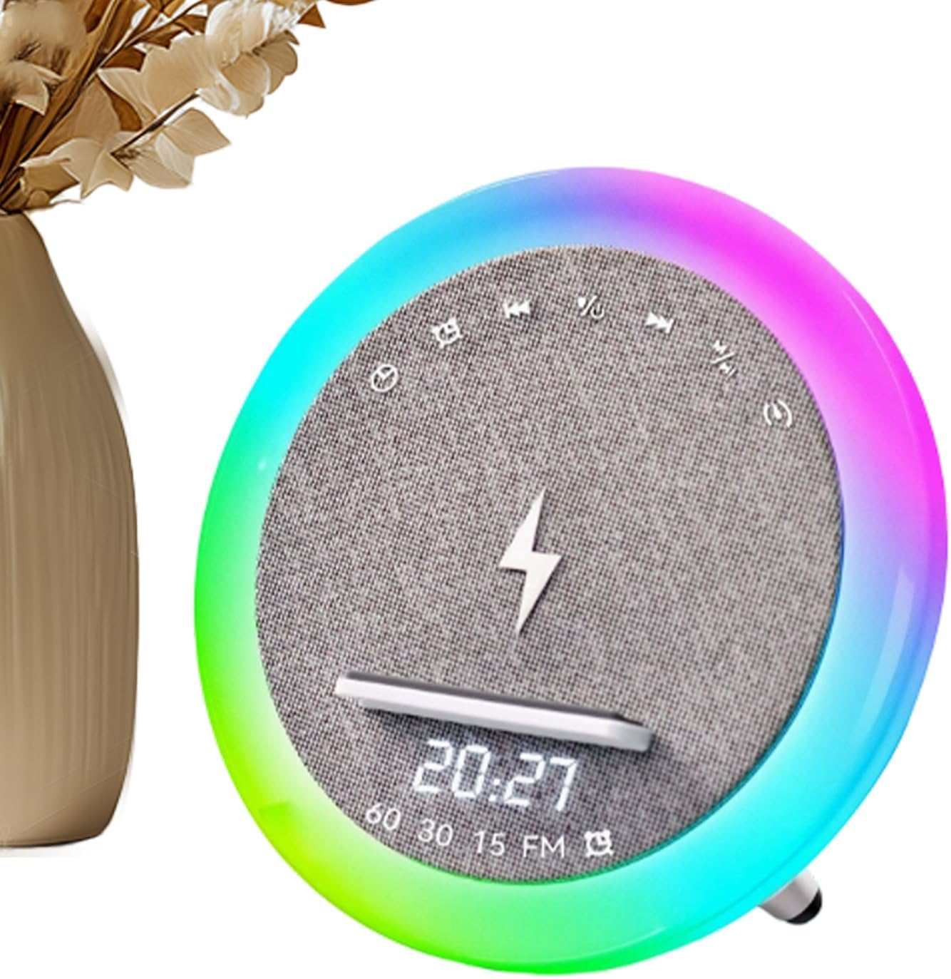 Wjnflqn Portable Speaker | 4-In-1 Fast Charging with Night Light,4-In-1 Cell Phone Wireless Charger Speaker - for Home Office Dorm Apartment Bar Travel Men Women Birthday Christmas image number 2