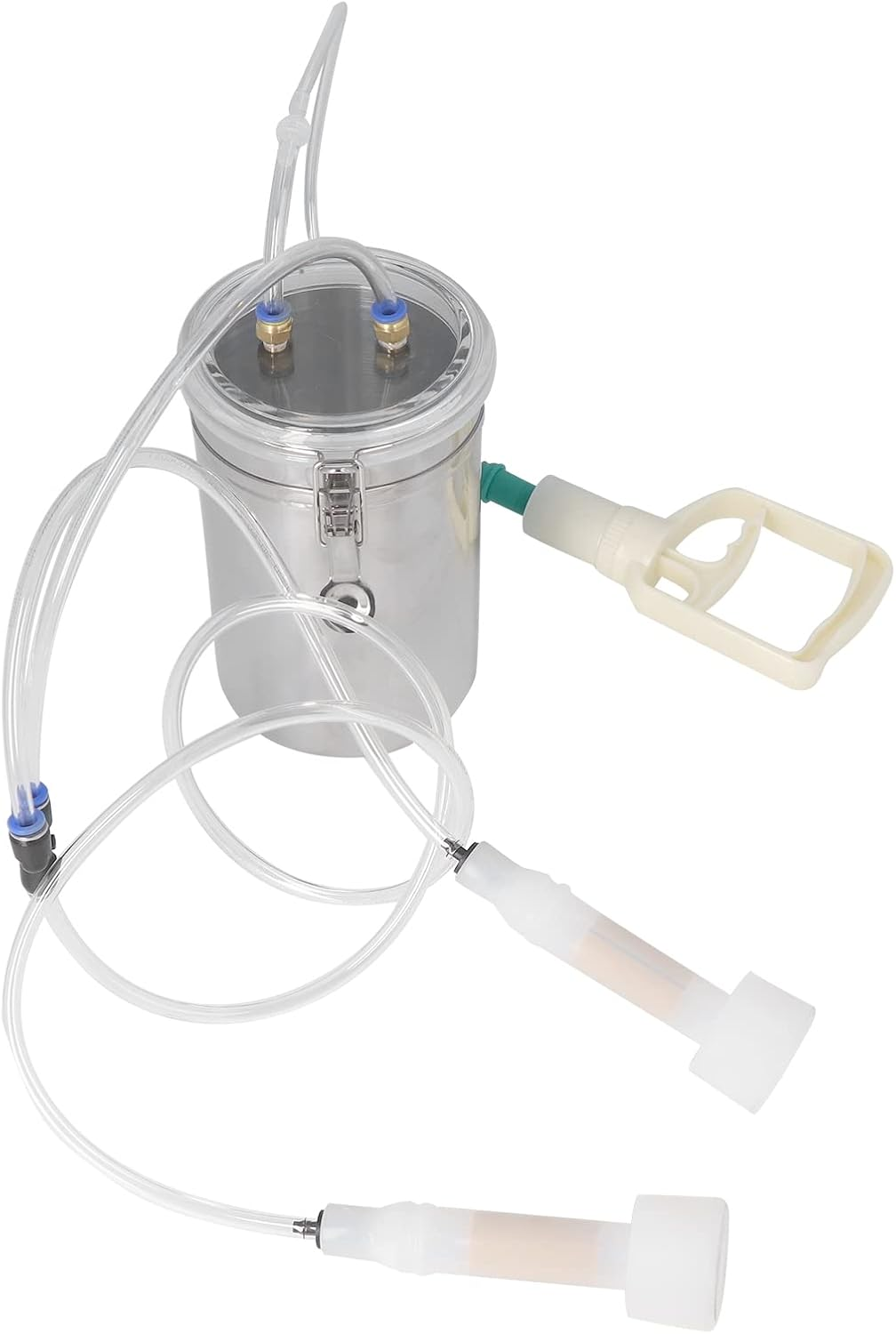 2L Portable Household Goat, Stainless Steel Vacuum Cattle Sheep Goat Milker,Manual Milking Machine Kit for Home Small Scalefarm, Easy to Use image number 2