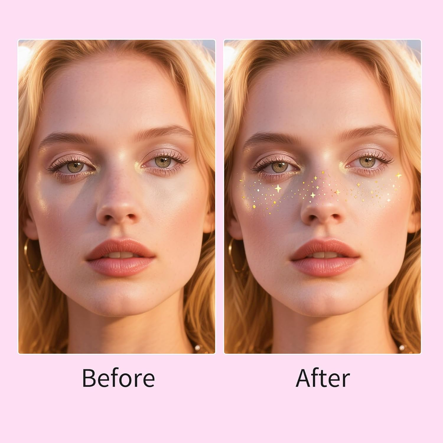 12 Pieces Girl Freckle Tattoo Stickers, Temporary Face Tattoo Waterproof Stickers, Gems Face Jewels for Music Carnival Party Makeup image number 4