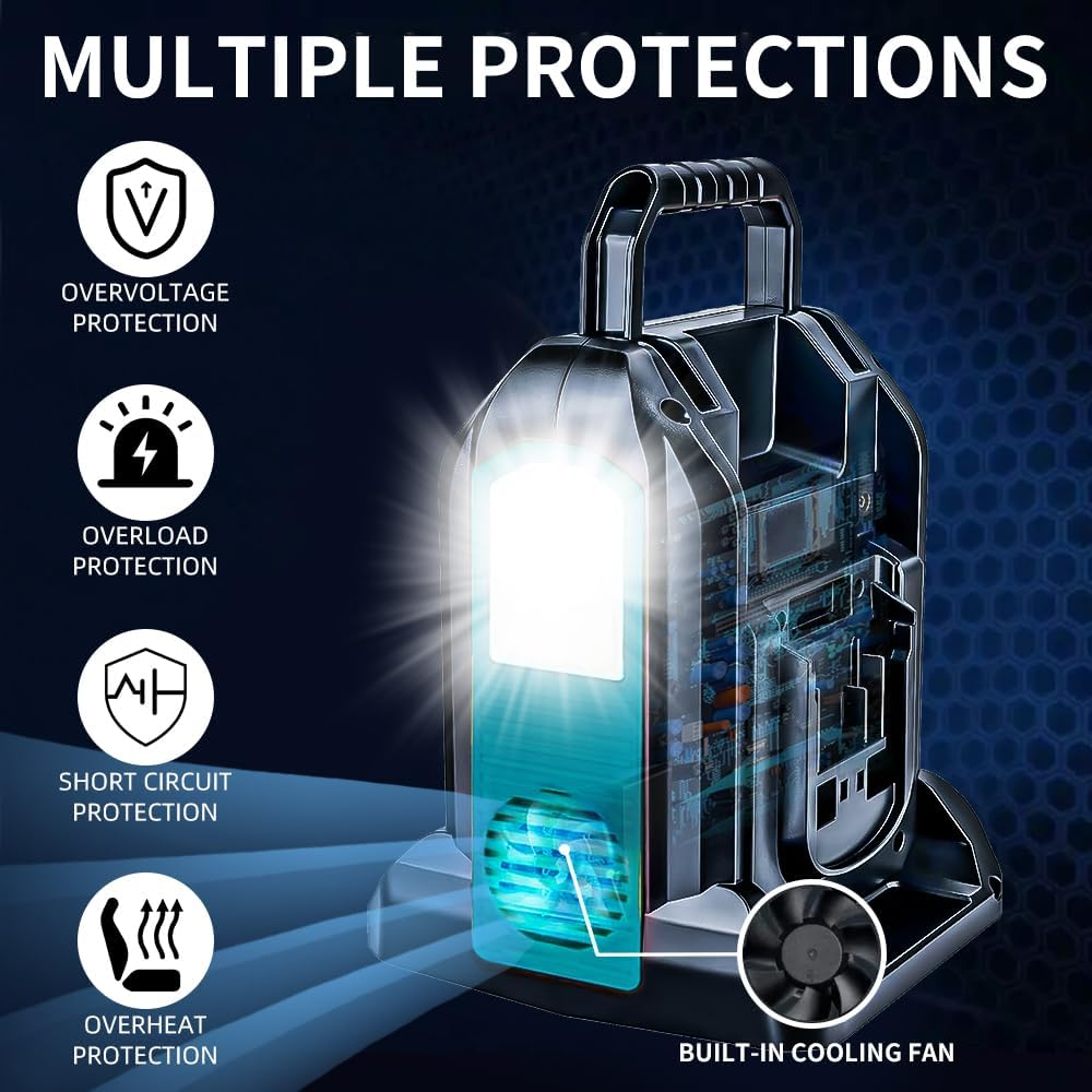 350W 2 Ports Pure Sine Wave Power Inverter, DC 18V to 230V-240V AC Supply, Compatible with Makita 18V Batteries (Battery Not Included) | Portable Outdoor Power Converter image number 6