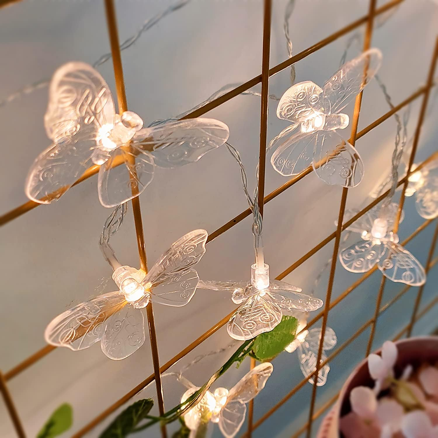 KINGCOO Butterfly String Lights, 3M 20LED Butterfly Battery Operated Indoor Outdoor Fairy Decorative Lights for Home Bedroom Party Birthday Summer Garden Wedding Christmas Lighting Decoration image number 2