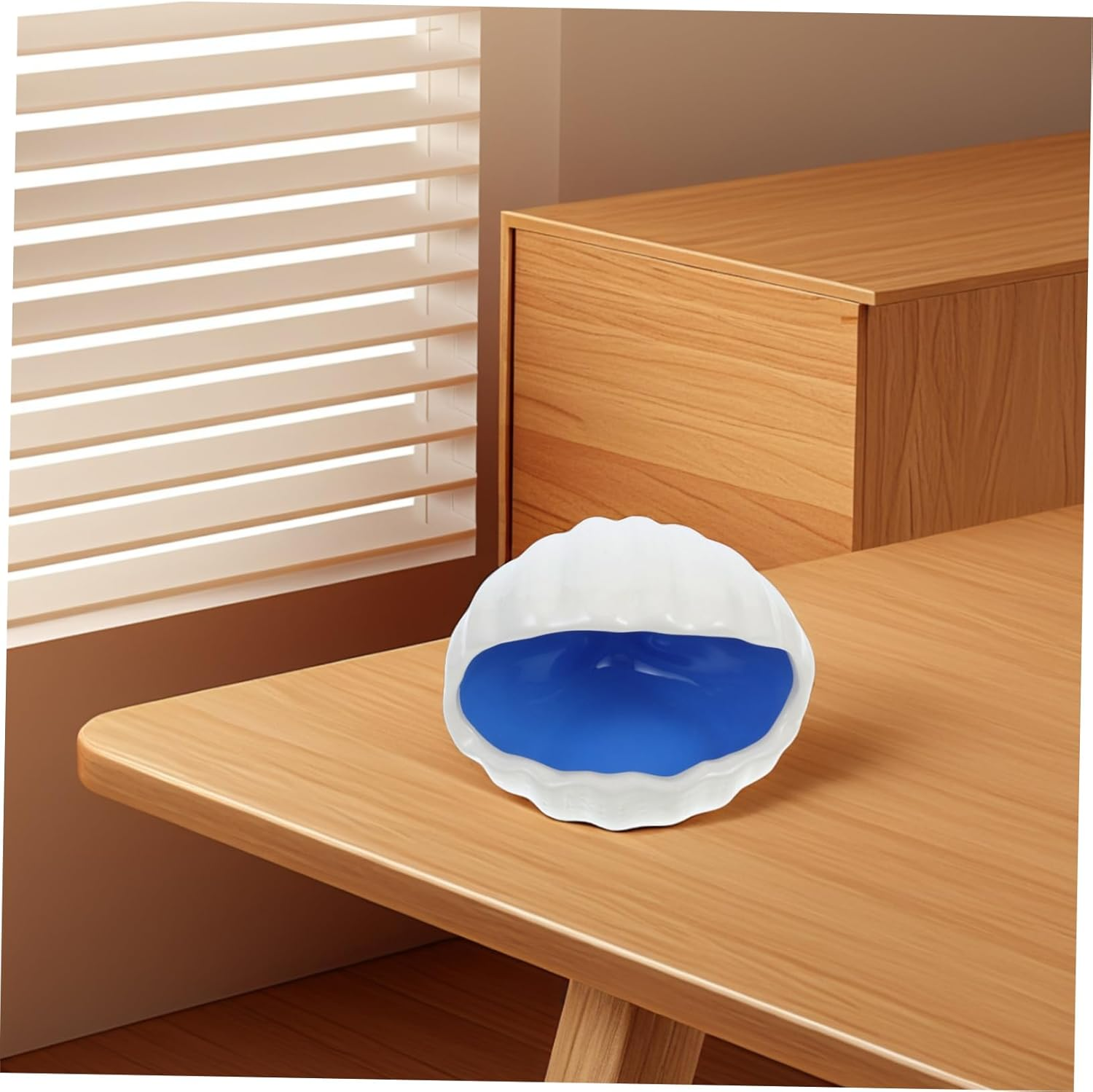 EXHUMKY Ceramic Shell Shape Fish House Aquarium Decorations Fish Tank Cave Ornament for Small Pet Hides