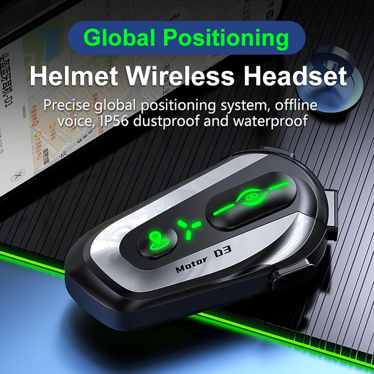 Motorcycle Helmet Headset Bluetooth with Microphone Intercom Motorcycle Intercom Communication System Helmet Headphones Headset for Multiple People Bicycle Motorcycle Wireless Hands-Free Kit image number 1