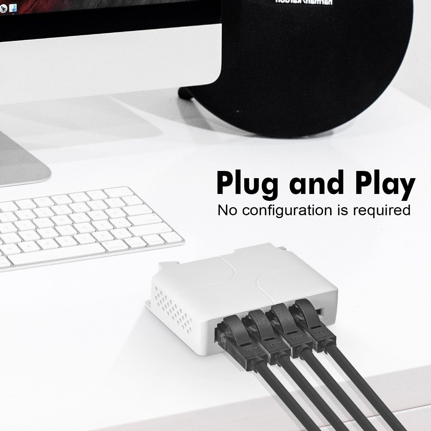 Mokerlink 4 Port Gigabit Poe Extender, IEEE 802.3 Af/At Poe Repeater, 10/100/1000Mbps, 1 Poe in 3 Poe Out, Wall & Din Rail Mount POE Passthrough Switch image number 4