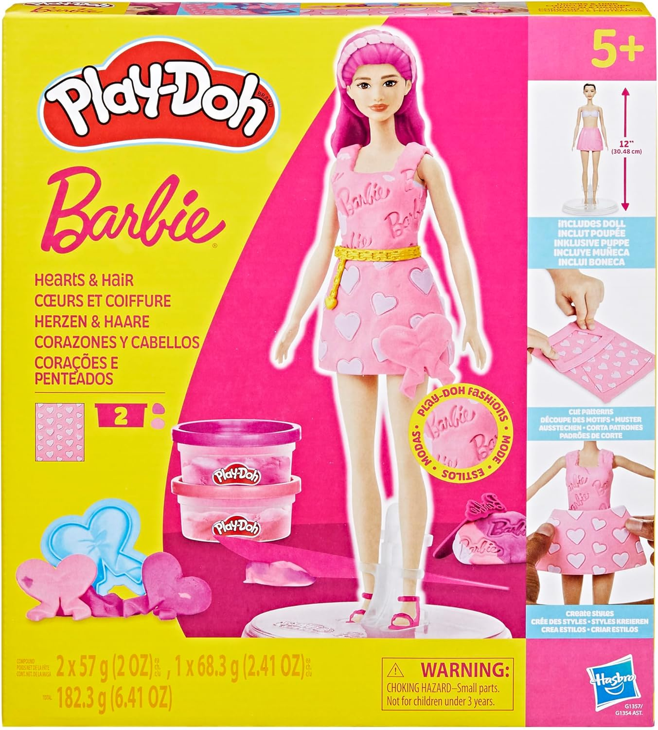 Play-Doh Barbie Hearts & Hair Doll Set image number 6