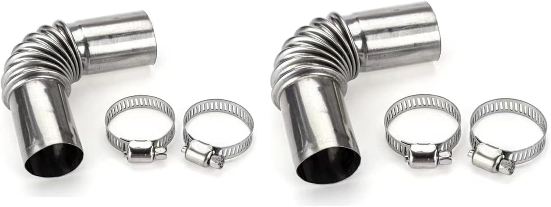 2Pcs Silver Stainless Steel 24Mm Air Diesel Parking Heater Exhaust Pipe Tube Elbow Connector for Webasto Eberspacher Diesel Boat Heater 13Cm Exhaust Pipes and Tips Exhaust and Emissions image number 5