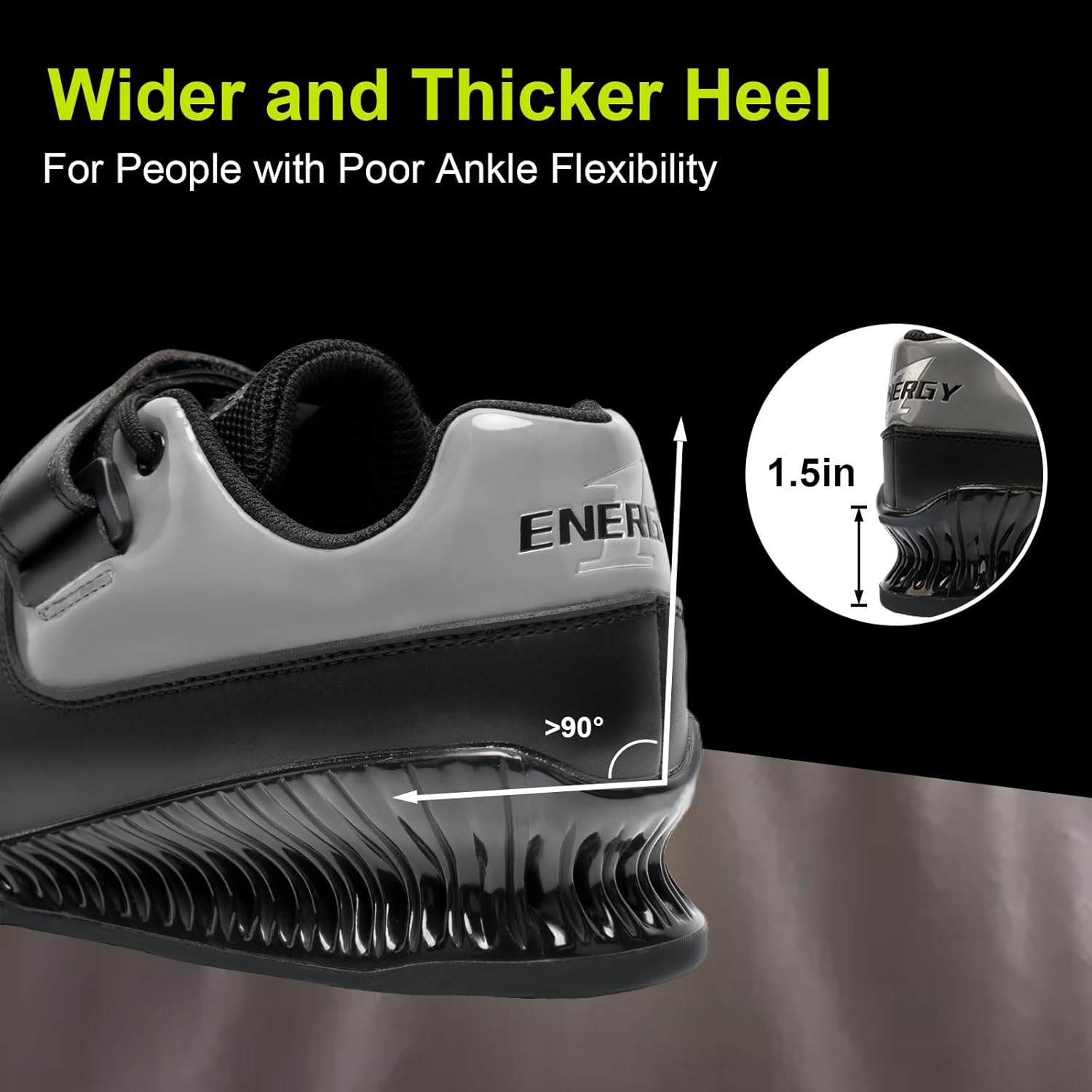 Kcross Deadlift and Weightlifting Shoes for Men and Women - Powerlifting Footwear for Hard Pulling and Training image number 3