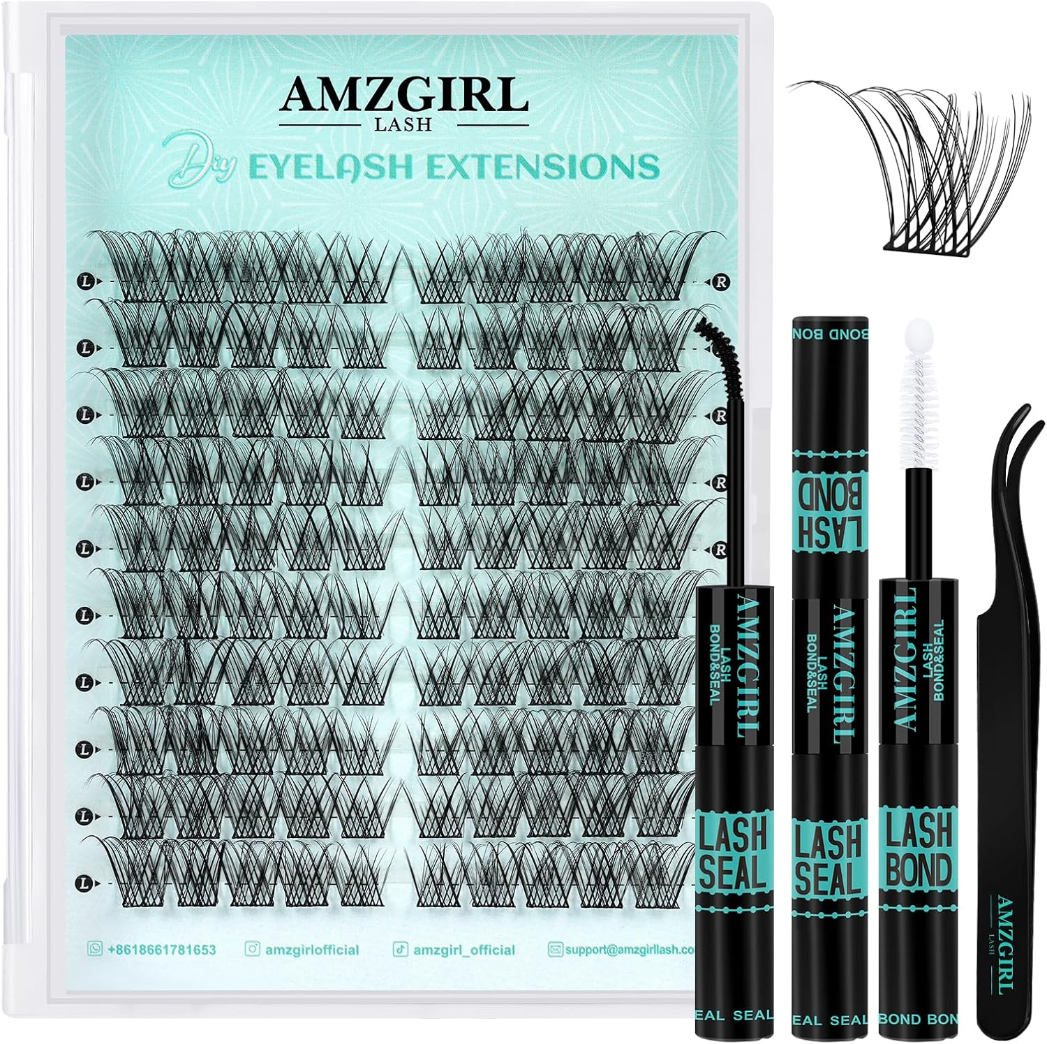 Wispy Lash Clusters Natural Cluster Eyelash Extension Left & Right Cat Eye 100Pcs Eyelashes Clusters DIY Lash Extensions Individual Lashes Clusters for Lash Beginners(Sunup,C-10Pairs) image number 2