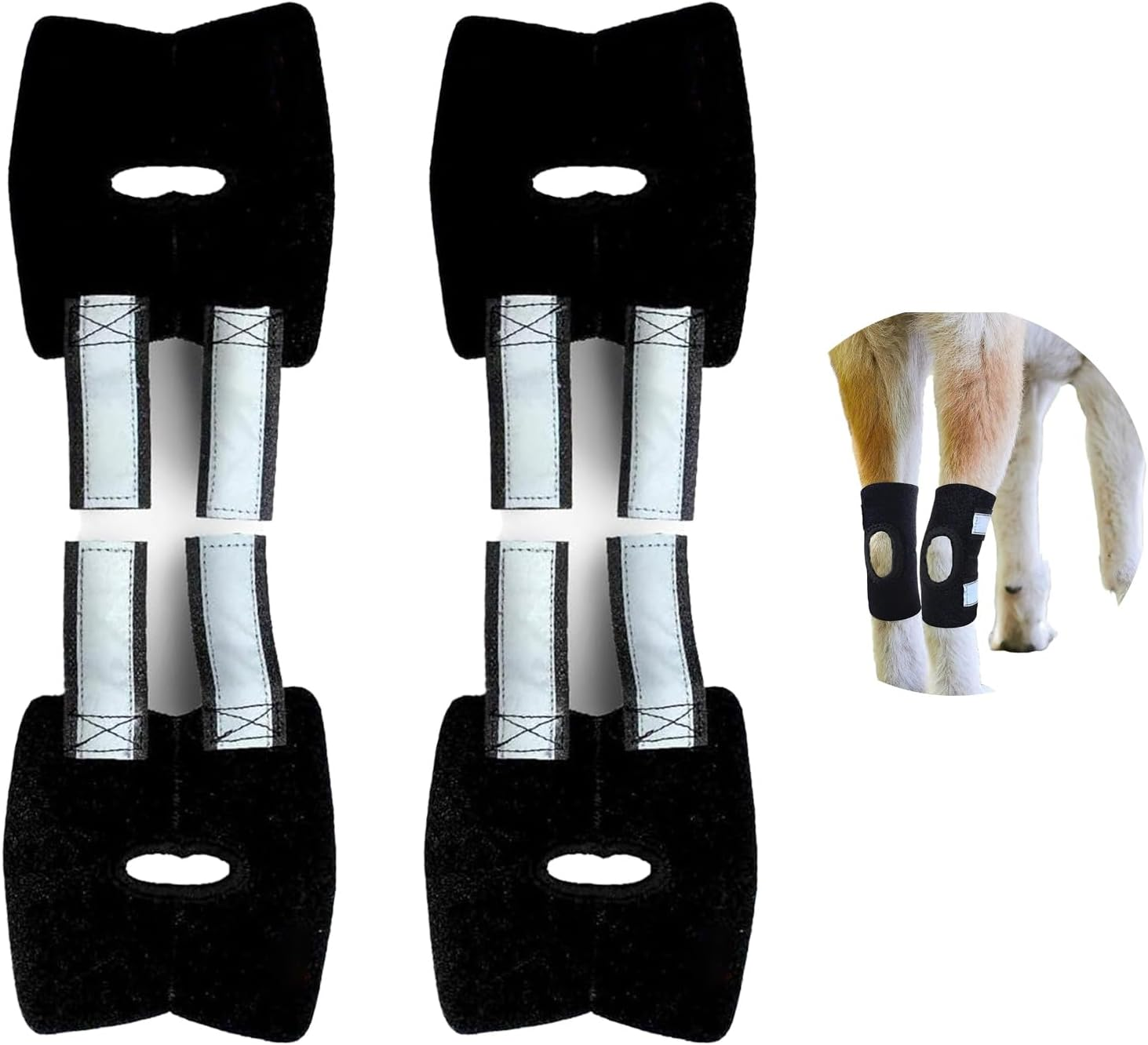2 Pcs Dog Knee Brace for Torn ACL Hind Leg and Luxating Patella, Canine Rear Hock Joint Support, Joint Injury and Sprain Protection, Removable Design，Pet Joint Protection Cover. (S) image number 5