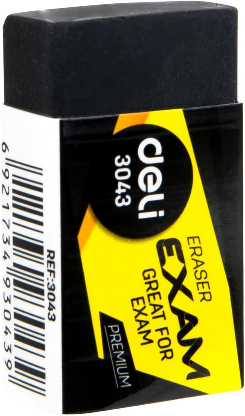 Deli E3043 Exam Eraser, 40 Mm &times; 22 Mm &times; 12 Mm, Black image number 2