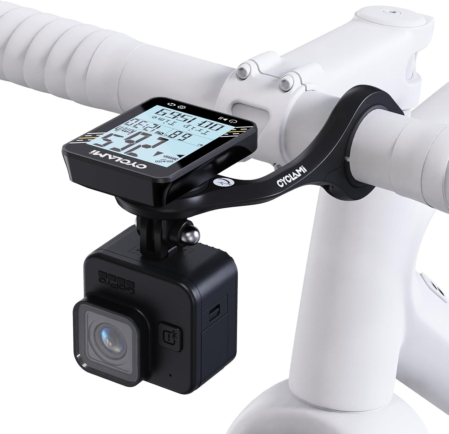 CYCLAMI Out Front Bike Mount for Garmin, Igpsport, XOSS, Coospo, Magene, CYCPLUS Computer, Gopro, Lights - Multi-Position Adjustable Extension Holder Fits 25.4/31.8Mm Handlebars (M5) image number 3
