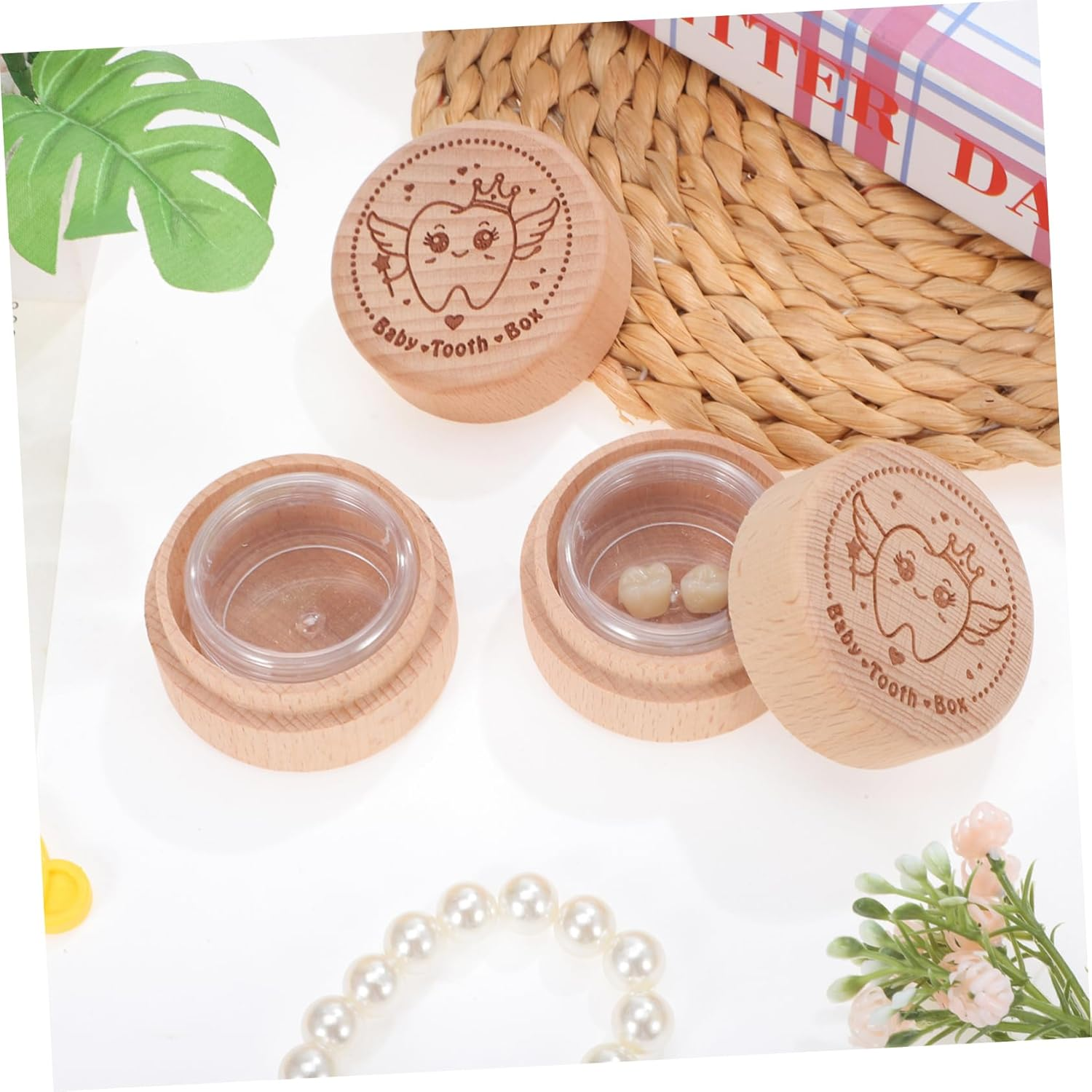 PRETYZOOM 4 Pcs round Keepsake Box Decorative Storage Box for Teeth Trinkets Fine Craftsmanship Stylish Design for Jewelry Special Presents image number 4