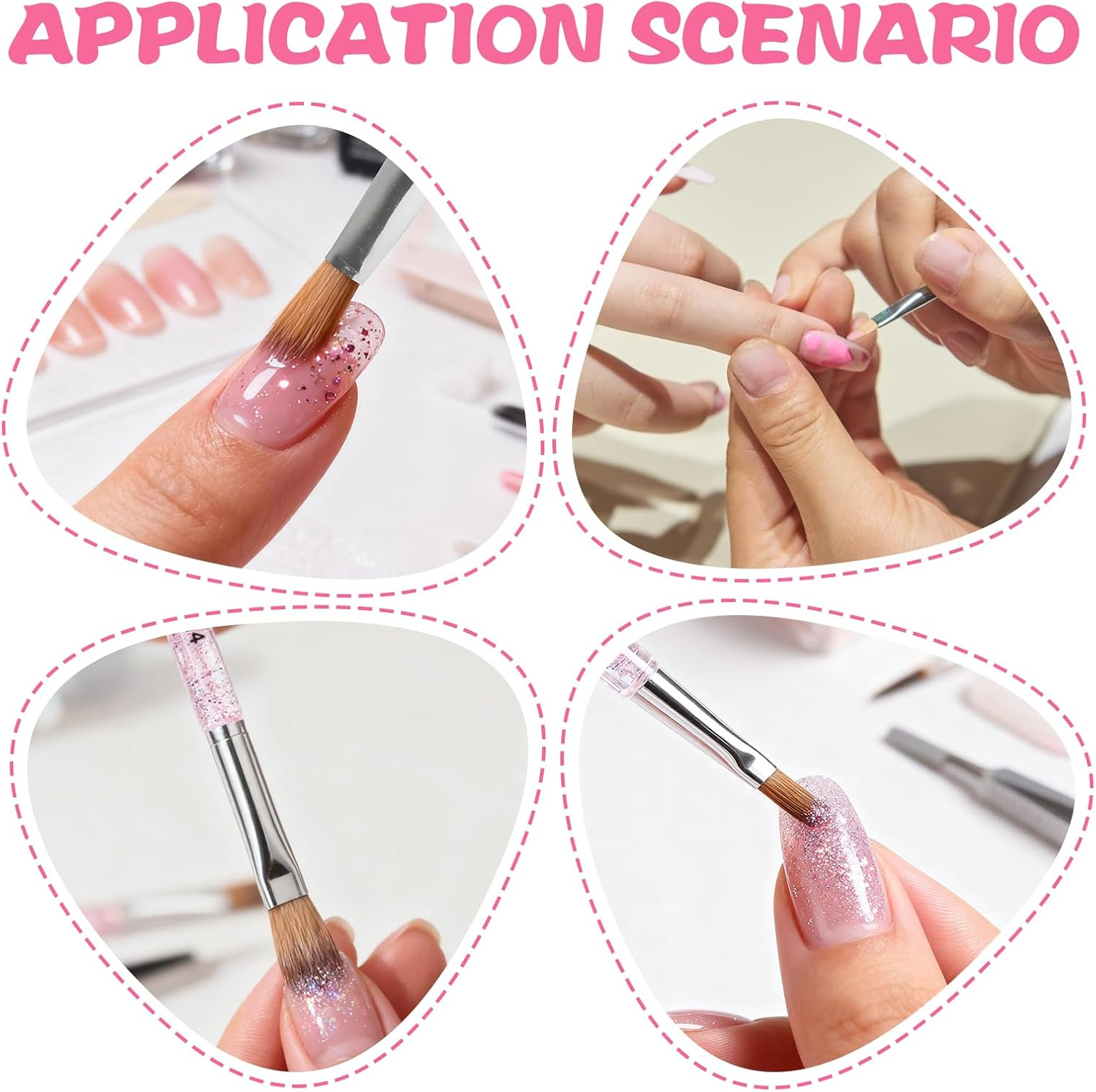 Acrylic Nail Brush Set (3 Pcs, Sizes 8/10/14), Professional Nail Brushes for Application Acrylic Powder Nail Art Extension and 3D Nails Carving for DIY Home Salon Nail Art Manicure Tool image number 4