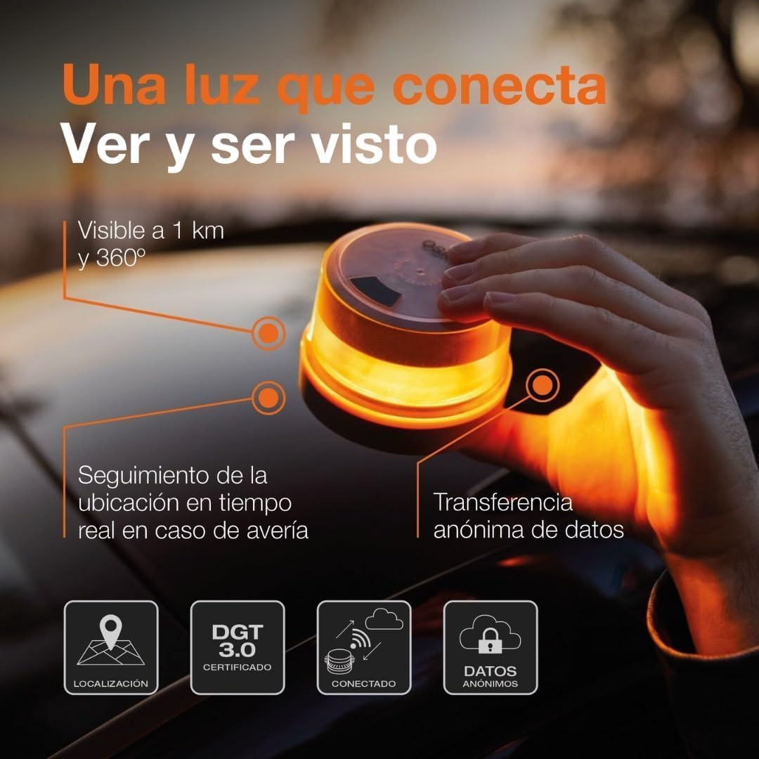 OSRAM Ledguardian Road Flare Signal V16 Iot, DGT 3.0 Certified LED Warning Light, Mandatory Use in Spain, 1900K, Real Time Localization image number 4