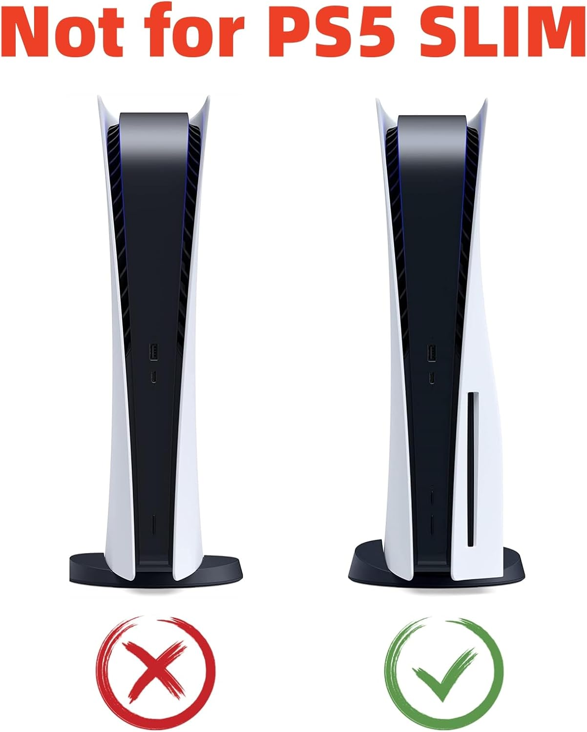 Cover Plates with Cooling Vent for PS5 Disc Edition Console, Accessories for Playstation 5 Face Plates Side Panels Shell Replacement Protective Faceplates (Black) image number 1