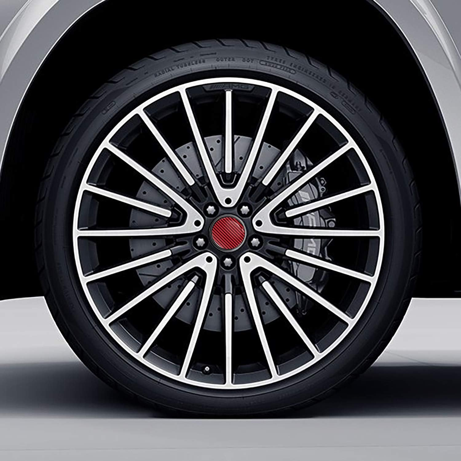 Skinoeu 4 X 75Mm Wheel Centre Alloy Hub Center Caps Compatible with B66470207 / B66470200 Hubcaps Car Tuning Black Carbon Red Cm 13