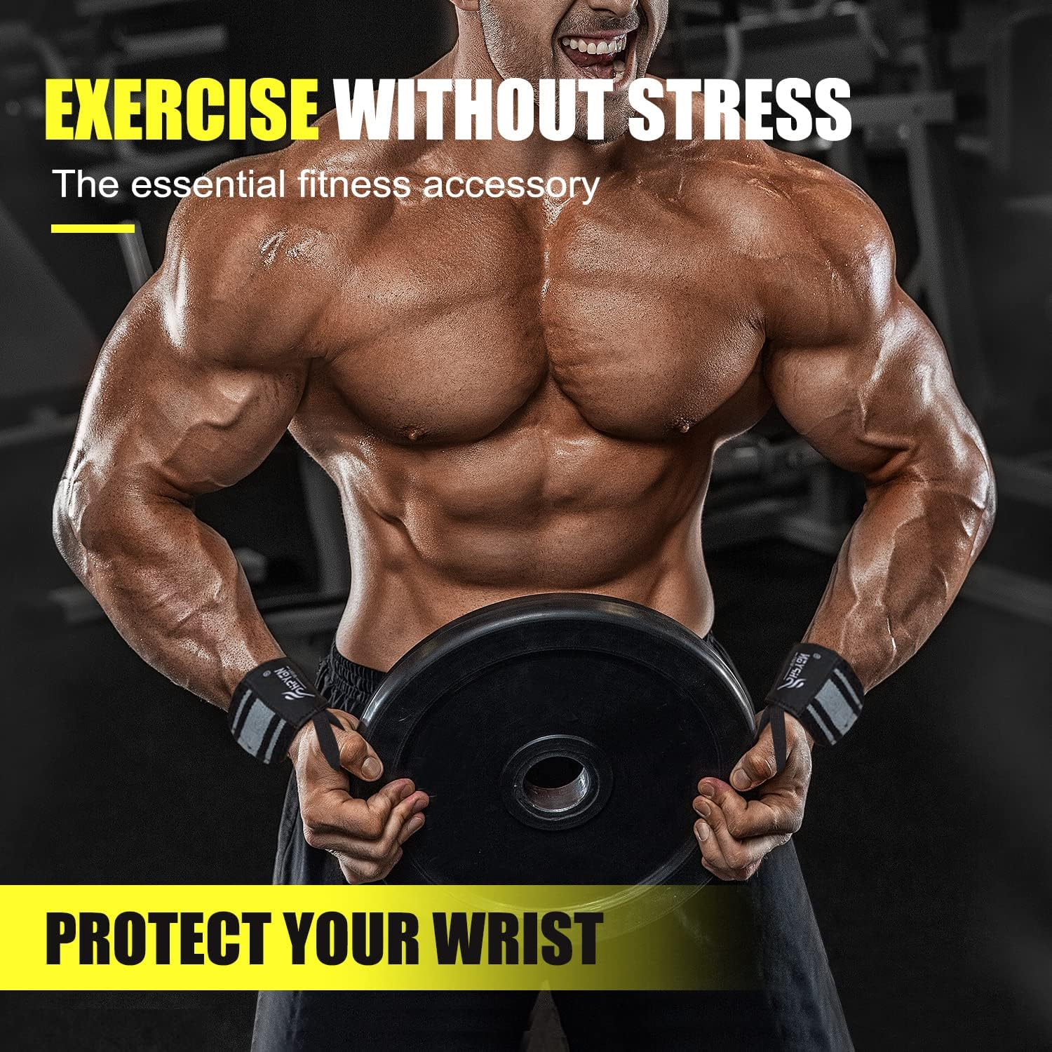 Wrist Wraps, Wrist Support for Weightlifting, Powerlifting, Strength Training, Benching, Bodybuilding, Crossfit, Thumb Loops with Adjustable Straps, Workout Wrist Strap for Men and Women image number 6