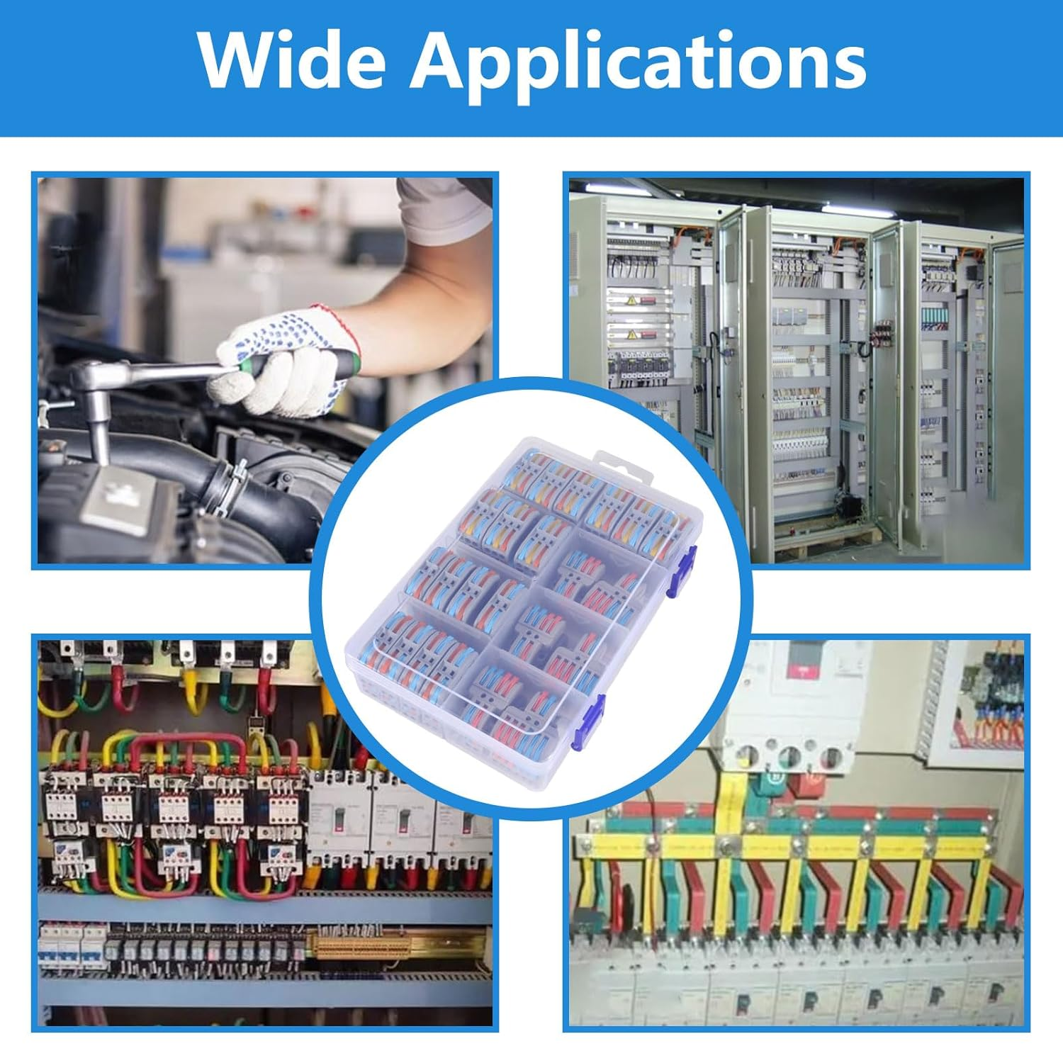 DIANN Lever Wire Connectors Kit 65Pcs Compact Splicing Wire Connectors Assortment Pack Lever Connector Kit Quick Wiring Connector for AWG 28-12 image number 5