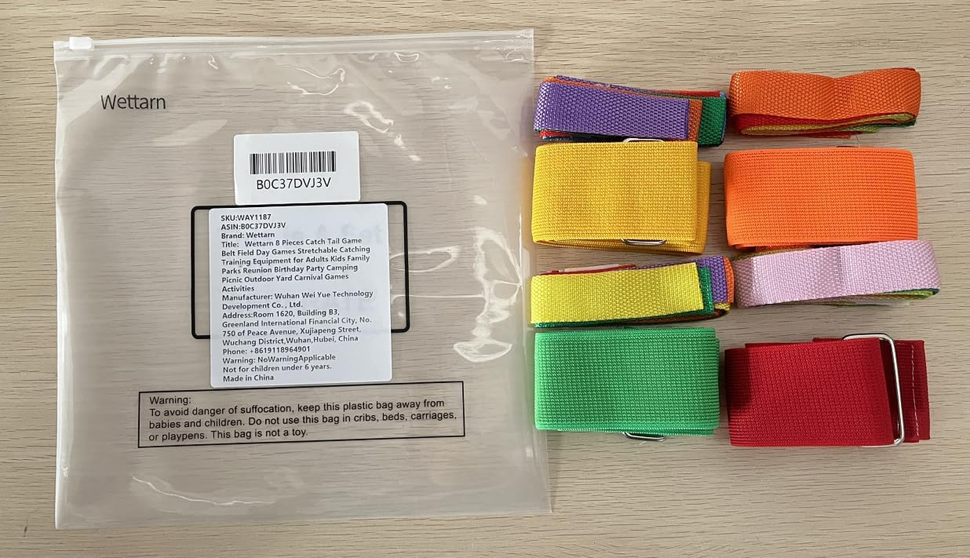 Wettarn 8 Pieces Catch Tail Game Belt Stretchable Catching Tail Training Equipment for Adults Kids Family Parks Reunion Birthday Party Camping Field Picnic Outdoor Yard Carnival Games Activities image number 3