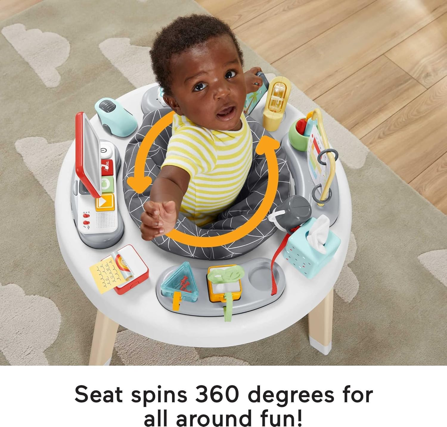 Fisher-Price 2-In-1 like a Boss Activity Center, Baby Entertainer and Play Table with Music Lights and Sounds for Infants and Toddlers, HBM26 image number 4