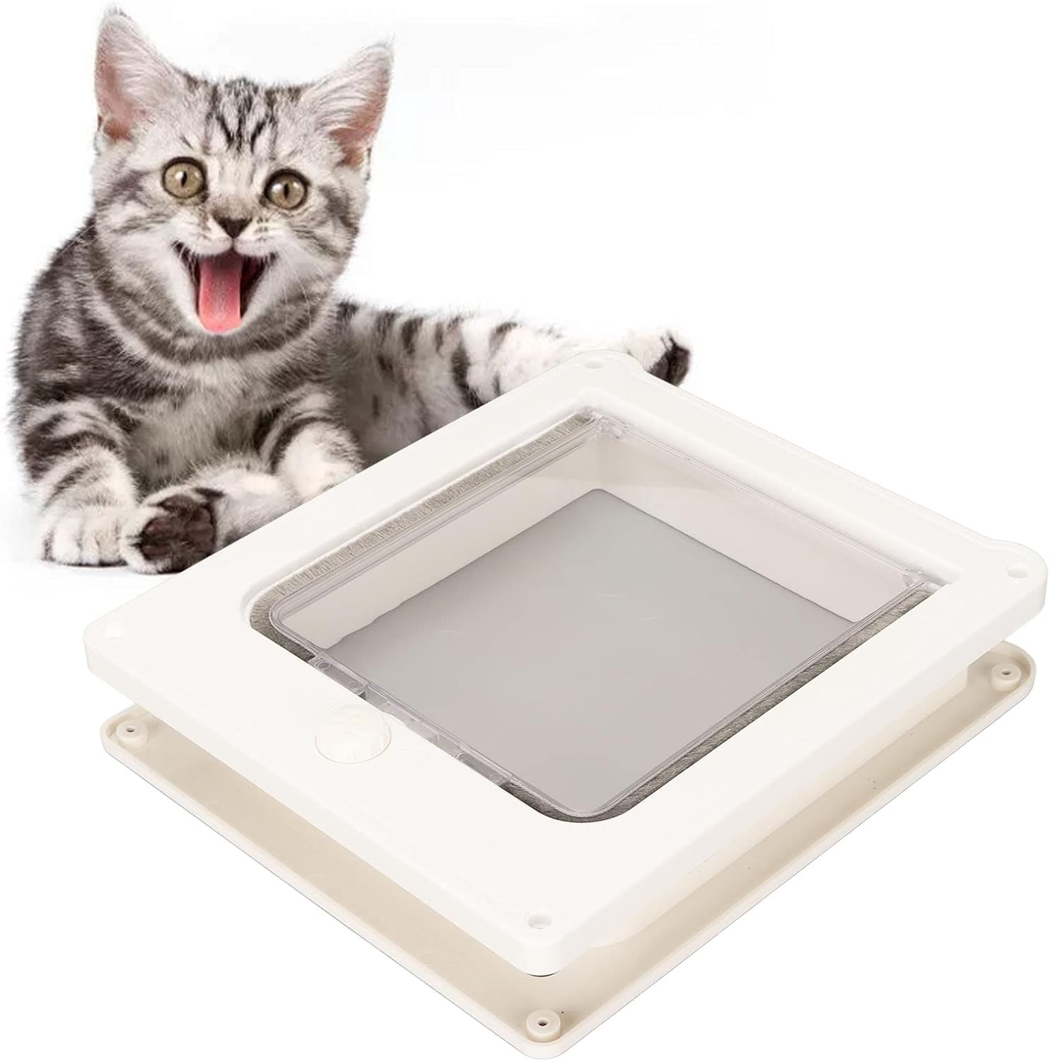 Pet Flap Door Magnetic Lockable 4 Modes Noiseless Automatic Cat Door for Cattery Pet Cage, Strong and Durable Pet Door for Cats, Kitty Door image number 5