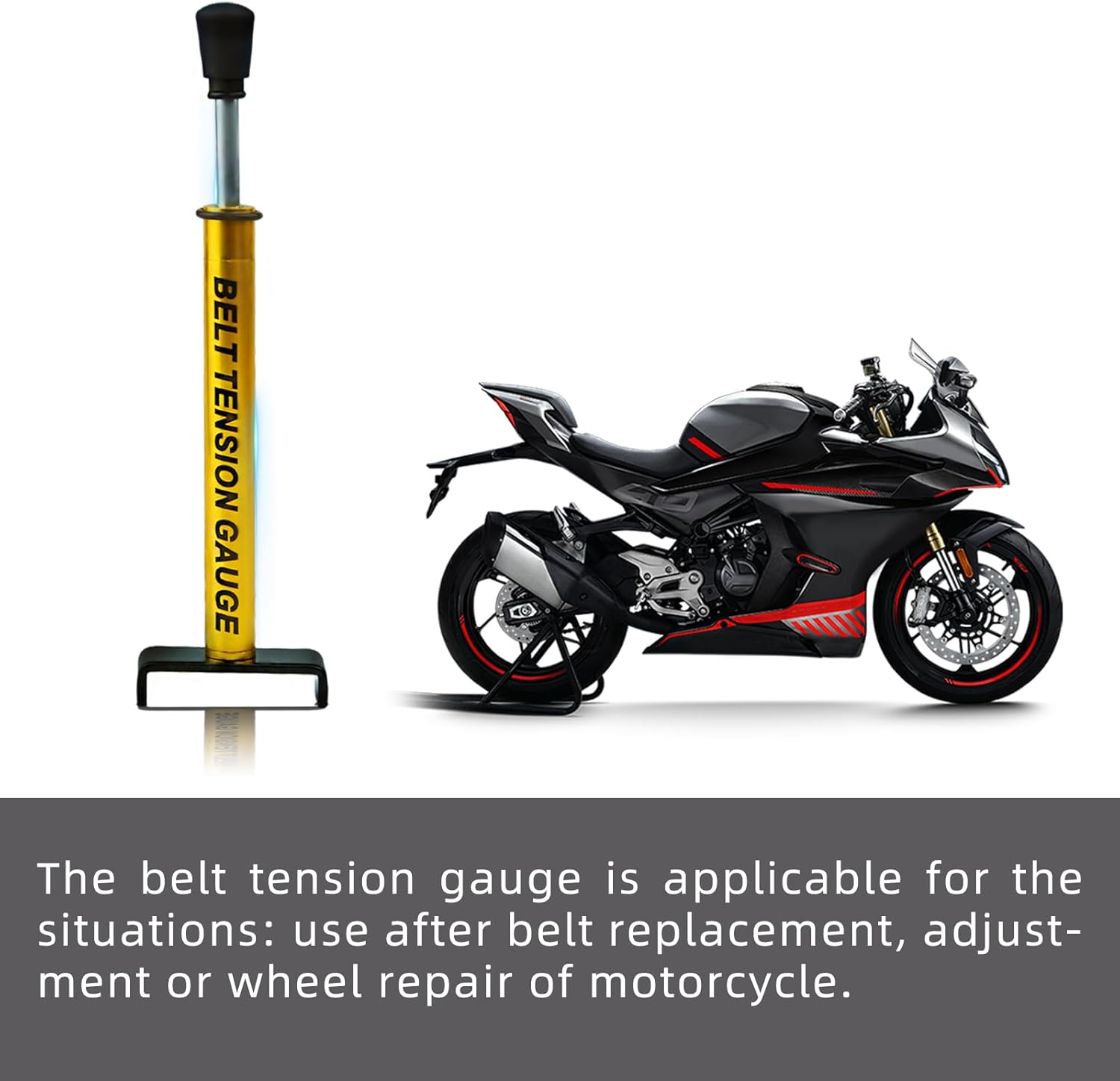 Belt Tension Gauge, 10 Lb Drive Belt Tensioner Tool Universal Tensioner Belt Tension Gauge with L Shaped Pad for Adjusting Belts or Repairing Wheels image number 6