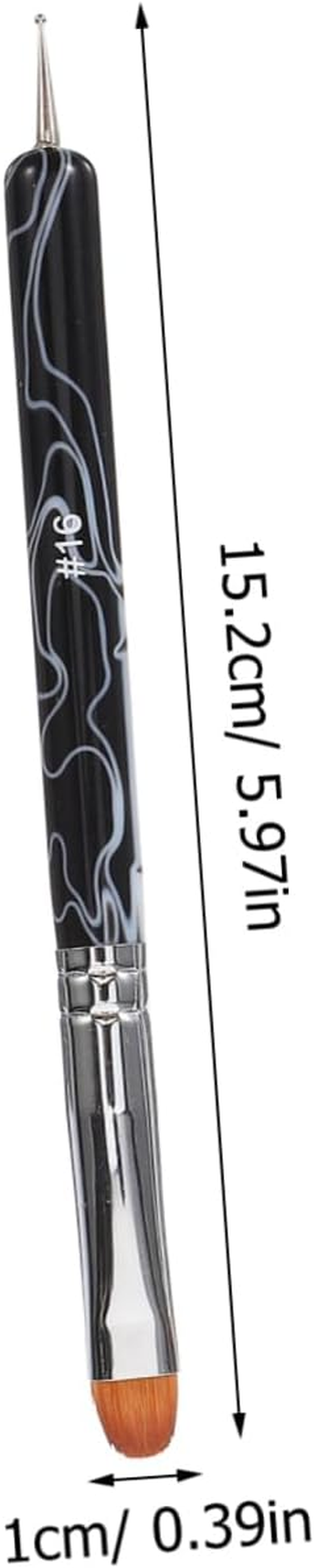 BAZEITFLOW 2Pcs Double Head Nail Brush for Manicure Painting Versatile Nail Art Pens with Comfortable Grip and Precise Dual Ended Design Brushes for Elegant French Tips White Black image number 6