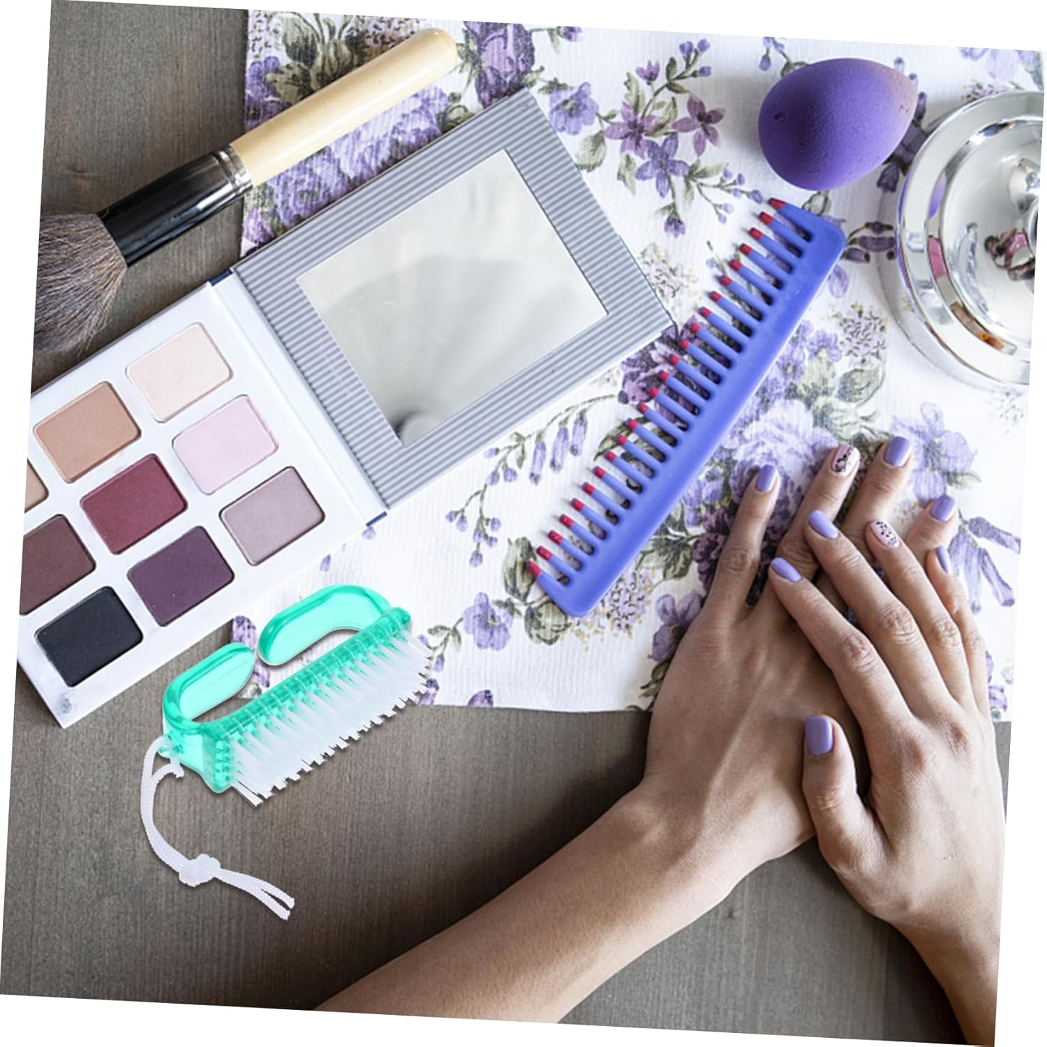 LABRIMP 4Pcs Nail Brush for Fingernail and Toenail Cleaning Durable Handle Scrubbing Brush Lightweight and Portable Nail Care Tools for Travel and Home Use image number 5