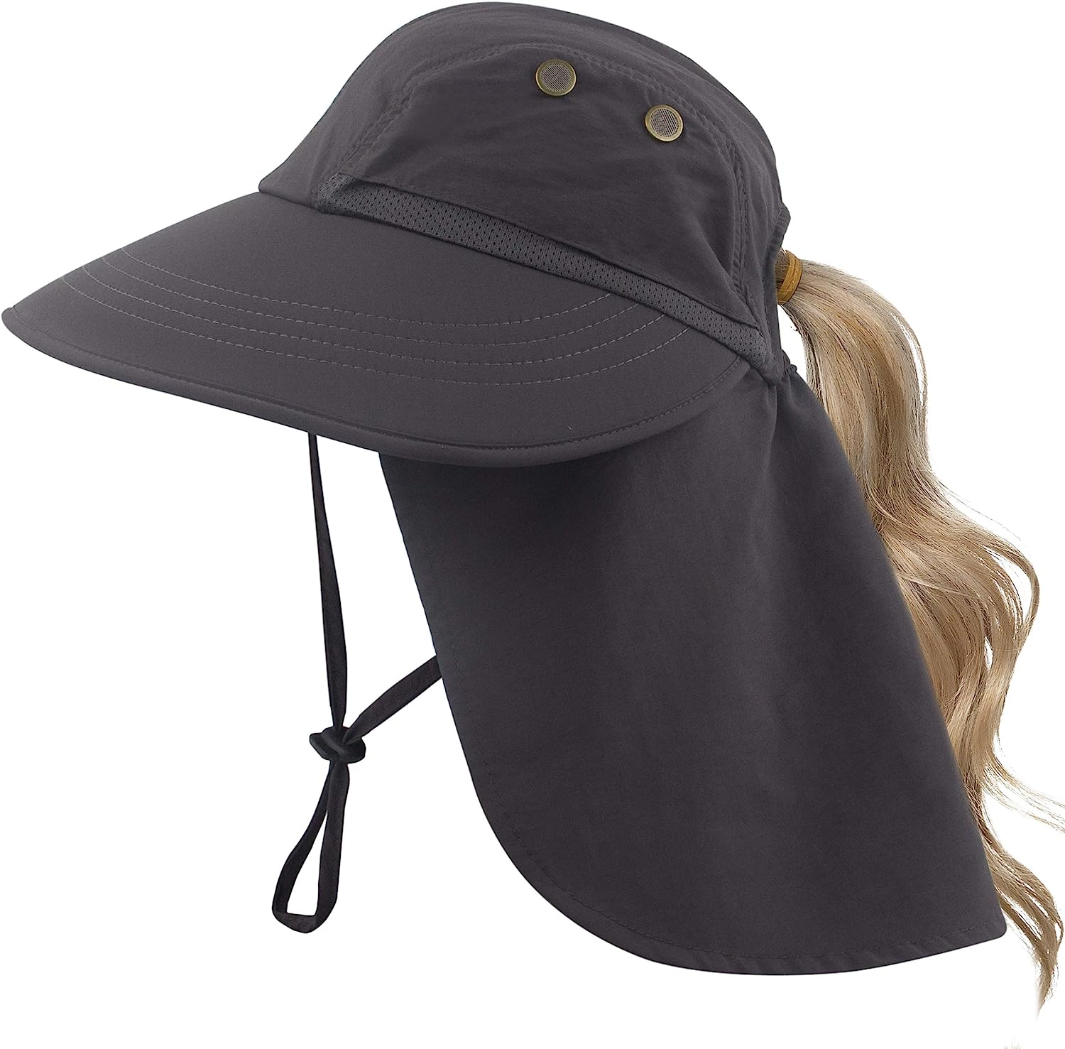 Muryobao Women'S Sun Hat Outdoor UV Protection Foldable Packable Mesh Hat Wide Brim Summer Beach Fishing Cap with Neck Flap