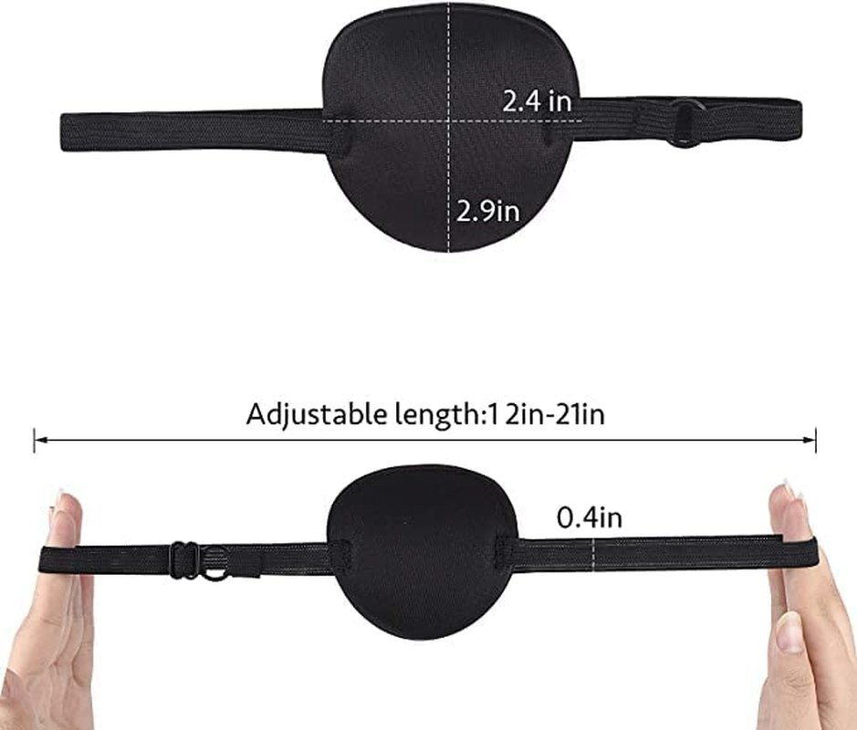 Eye Patch Single Eye Patch Eye Patch,Adjustable Elastic Lazy Eye Patch Silk Eye Patch Mask Black Single Eye Mask with Adjustable Buckle image number 5