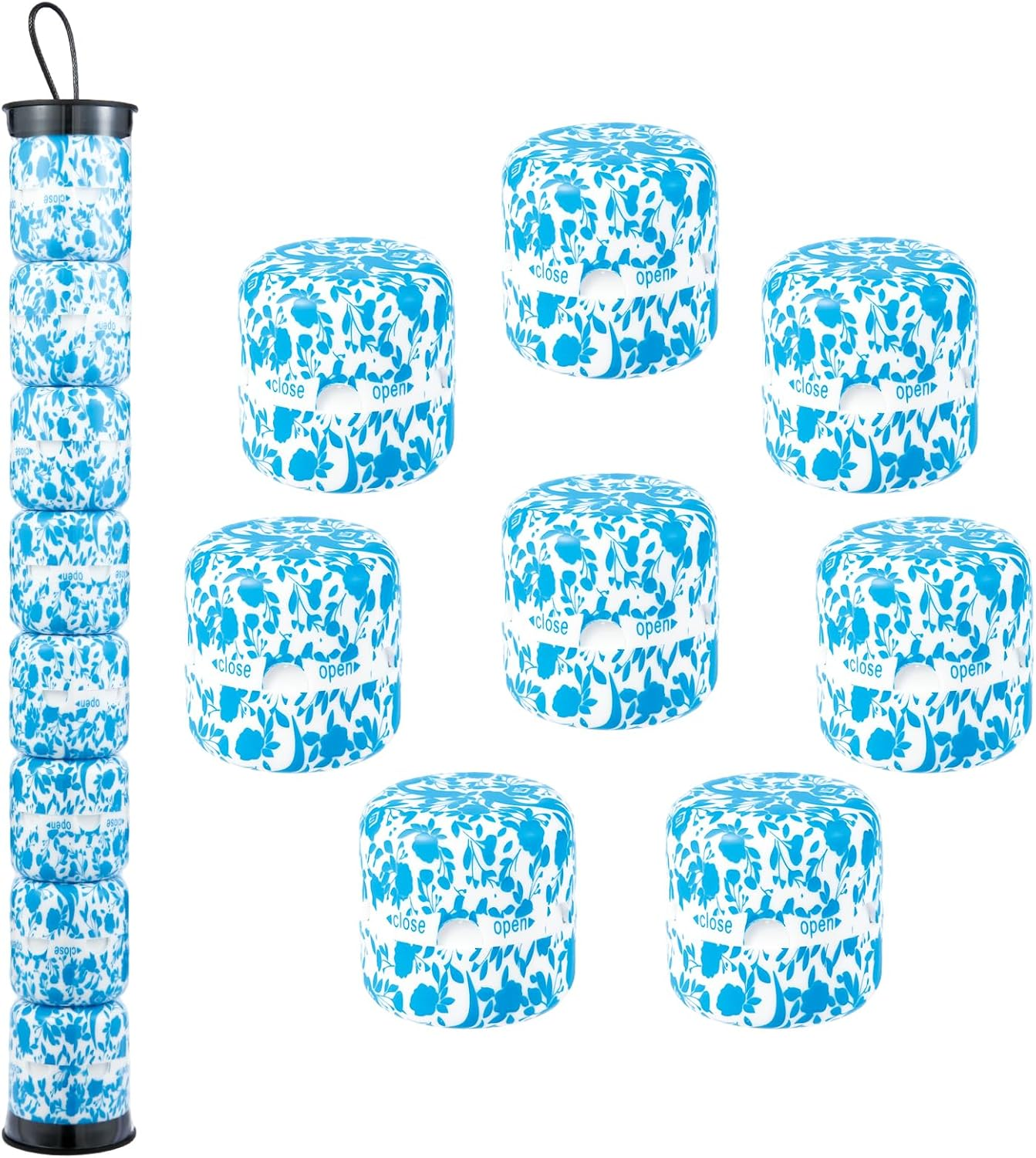 Eco-Fused Deodorizing Pods for Sneakers, Lockers, Gym Bags - 8 Pack - Shoe Deodorizer - Also Great for Homes, Offices and Cars - Easy Twist Lock/Open Mechanism - Ocean Fresh/Linen Scent