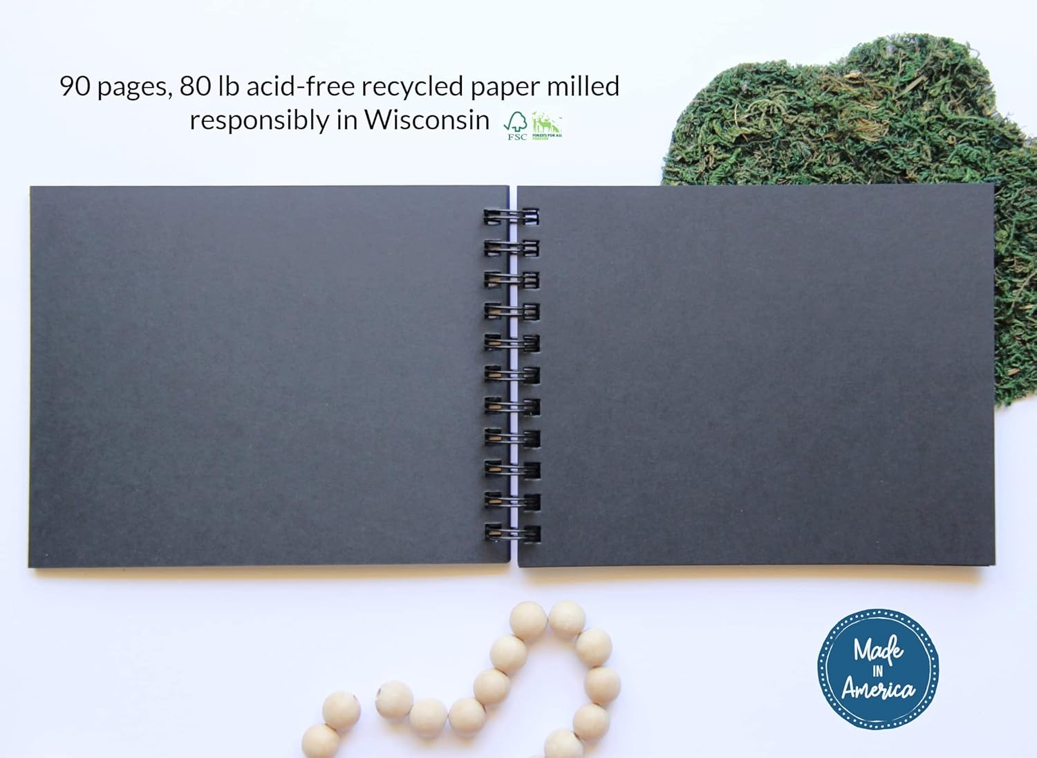 Mod La Vie You and Me Mini-Photo Album Scrapbook. Embossed Gold Foil, 6'' X 7.5'' 90 Blank Pages, Softcover, Keepsake Friendship Album, Best Friend Polaroid Instax Scrapbook (Bk/Go) image number 1